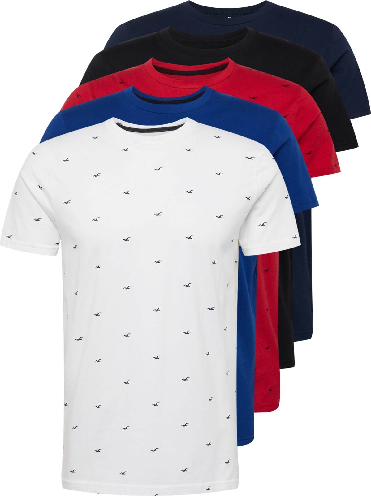HOLLISTER Tričko 'HOLIDAY' modrá / námořnická modř / červená / černá / bílá