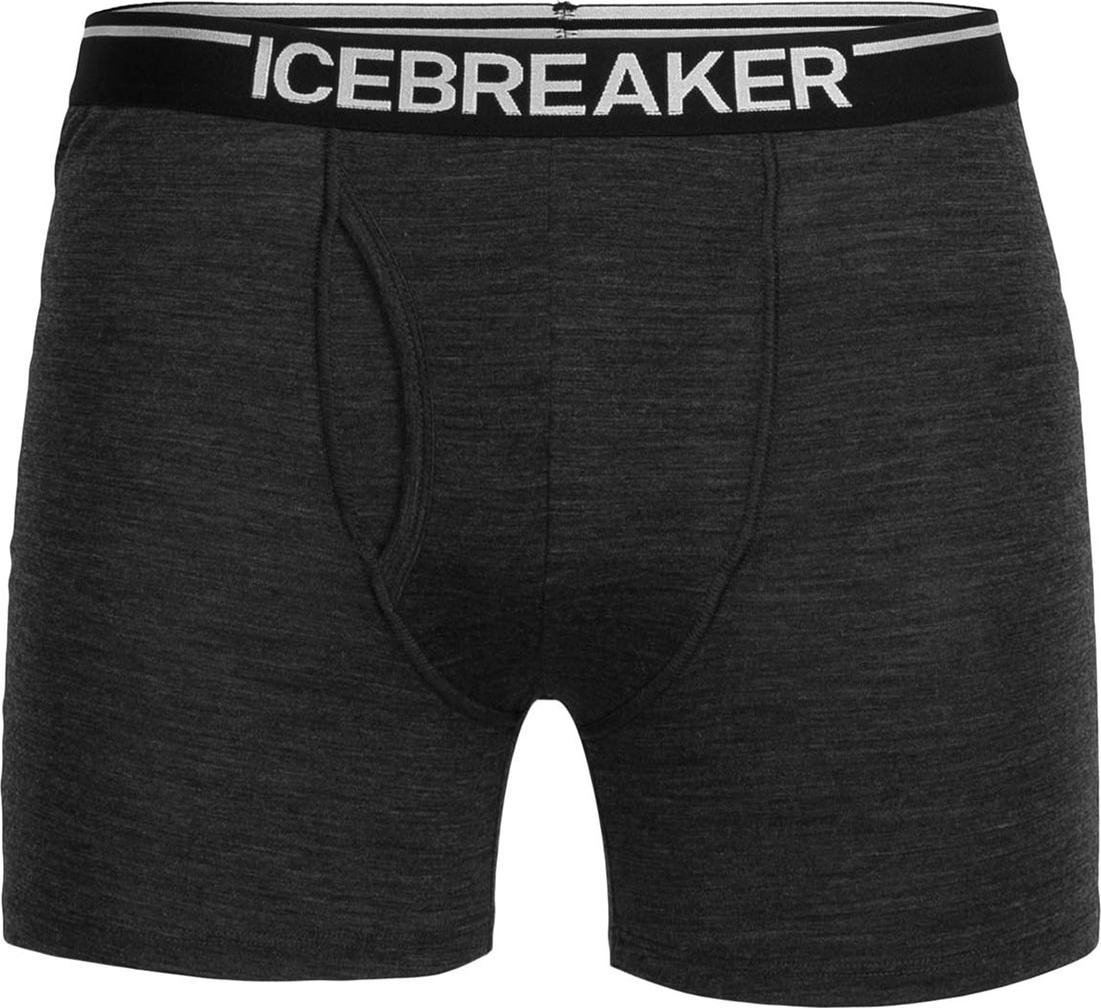 ICEBREAKER Boxerky 'Anatomica' tmavě šedá / černá / bílá