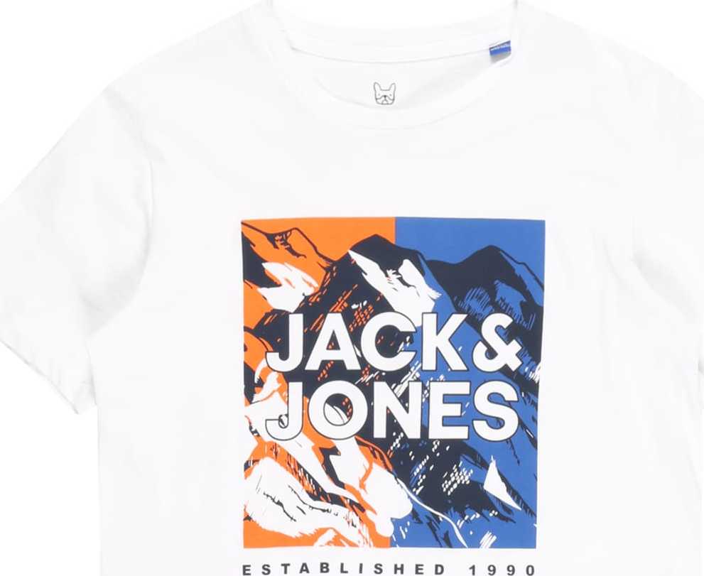 Jack & Jones Junior Tričko 'Booster' modrá / námořnická modř / oranžová / bílá