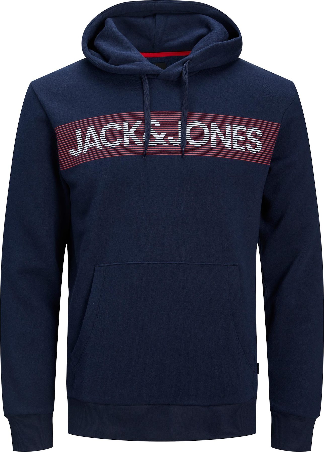 JACK & JONES Mikina námořnická modř / červená / bílá