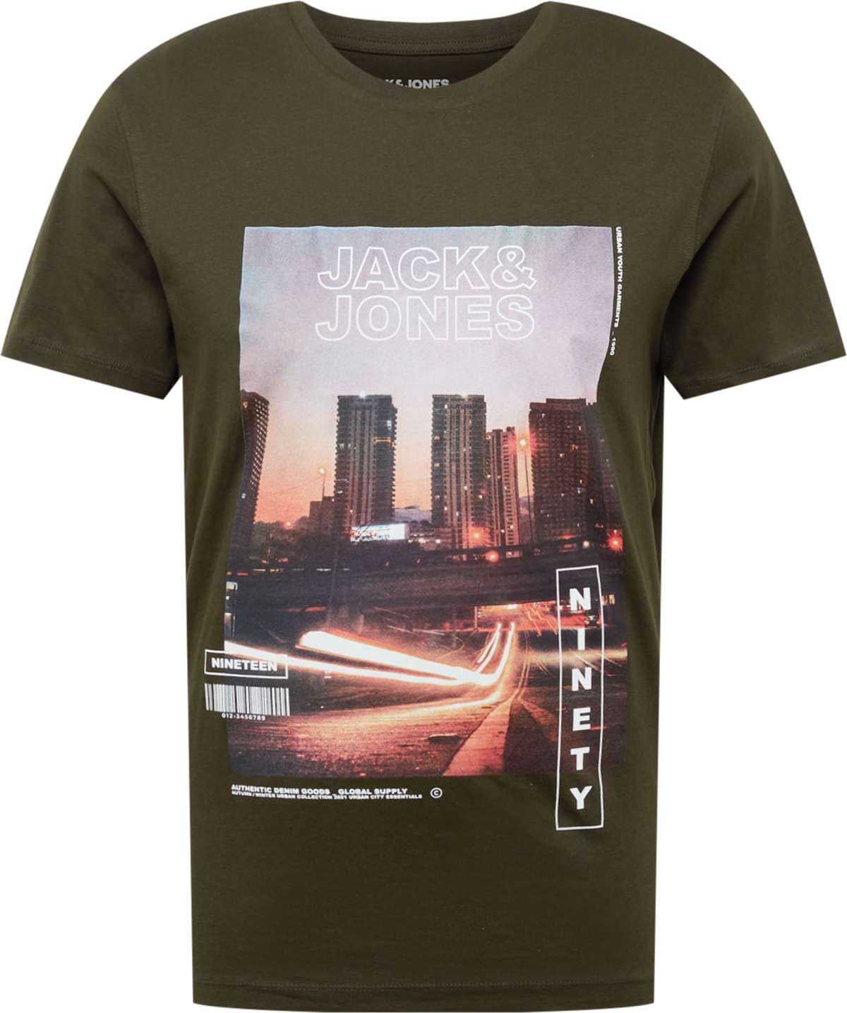 JACK & JONES Tričko 'CRAWL' olivová / mix barev