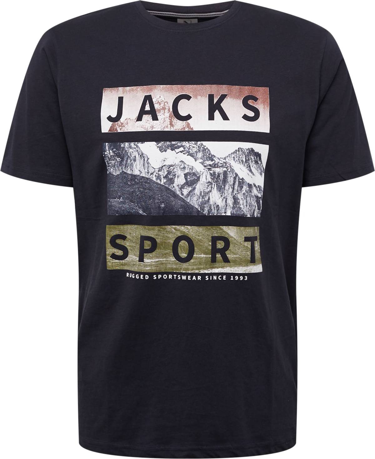 Jack's Tričko 'Mountain' námořnická modř / hnědá / olivová / bílá
