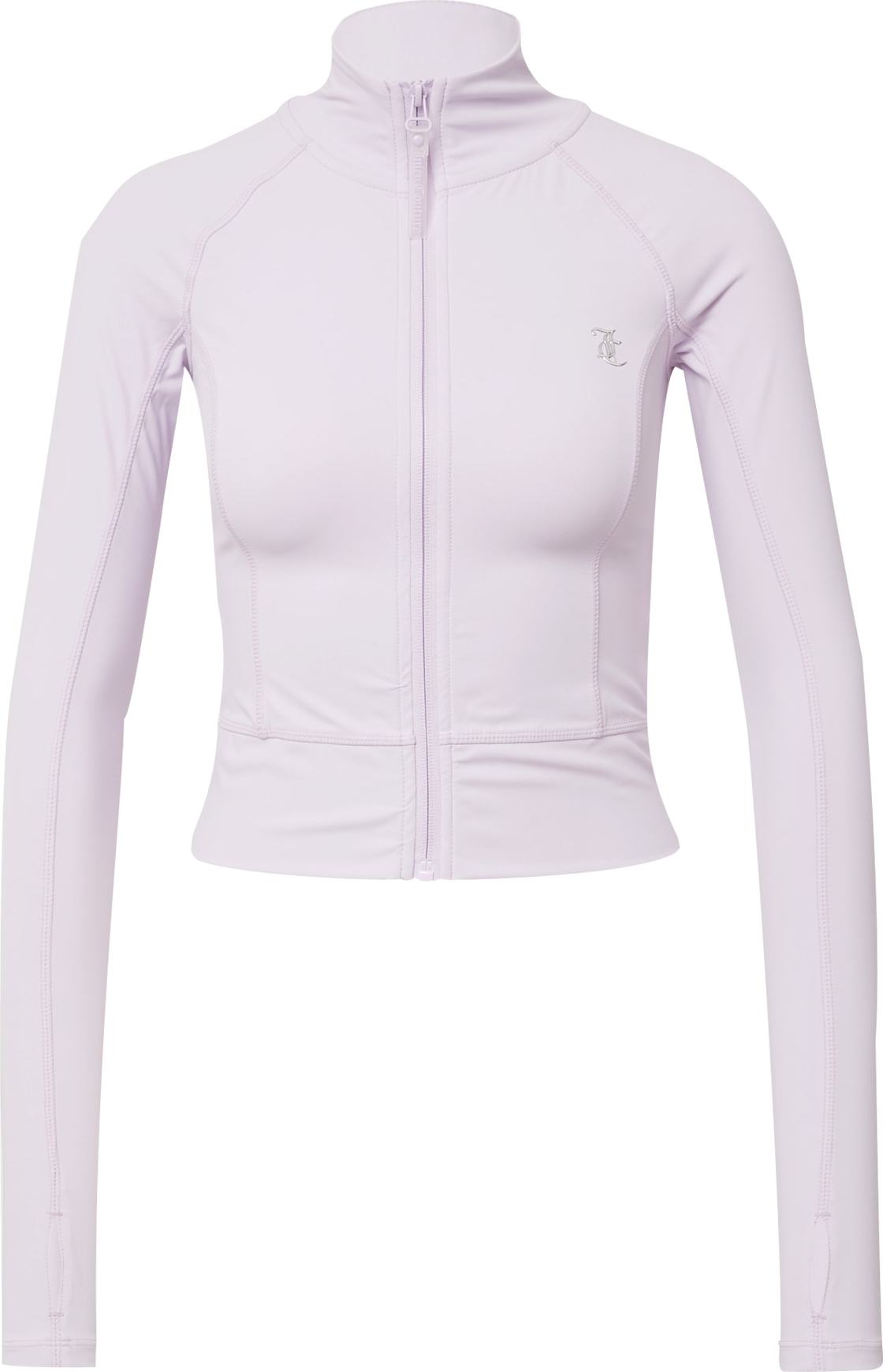 Juicy Couture Sport Sportovní mikina s kapucí 'LARA' pastelová fialová / stříbrná