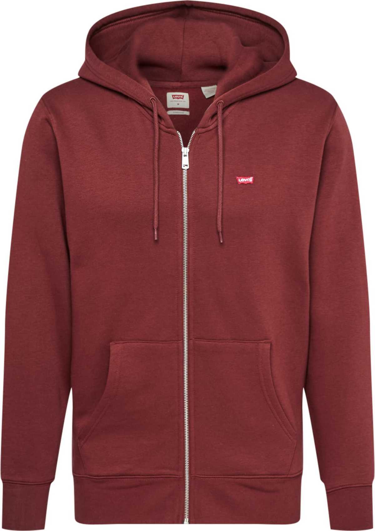 LEVI'S Mikina s kapucí 'CORE' červená / bordó / bílá