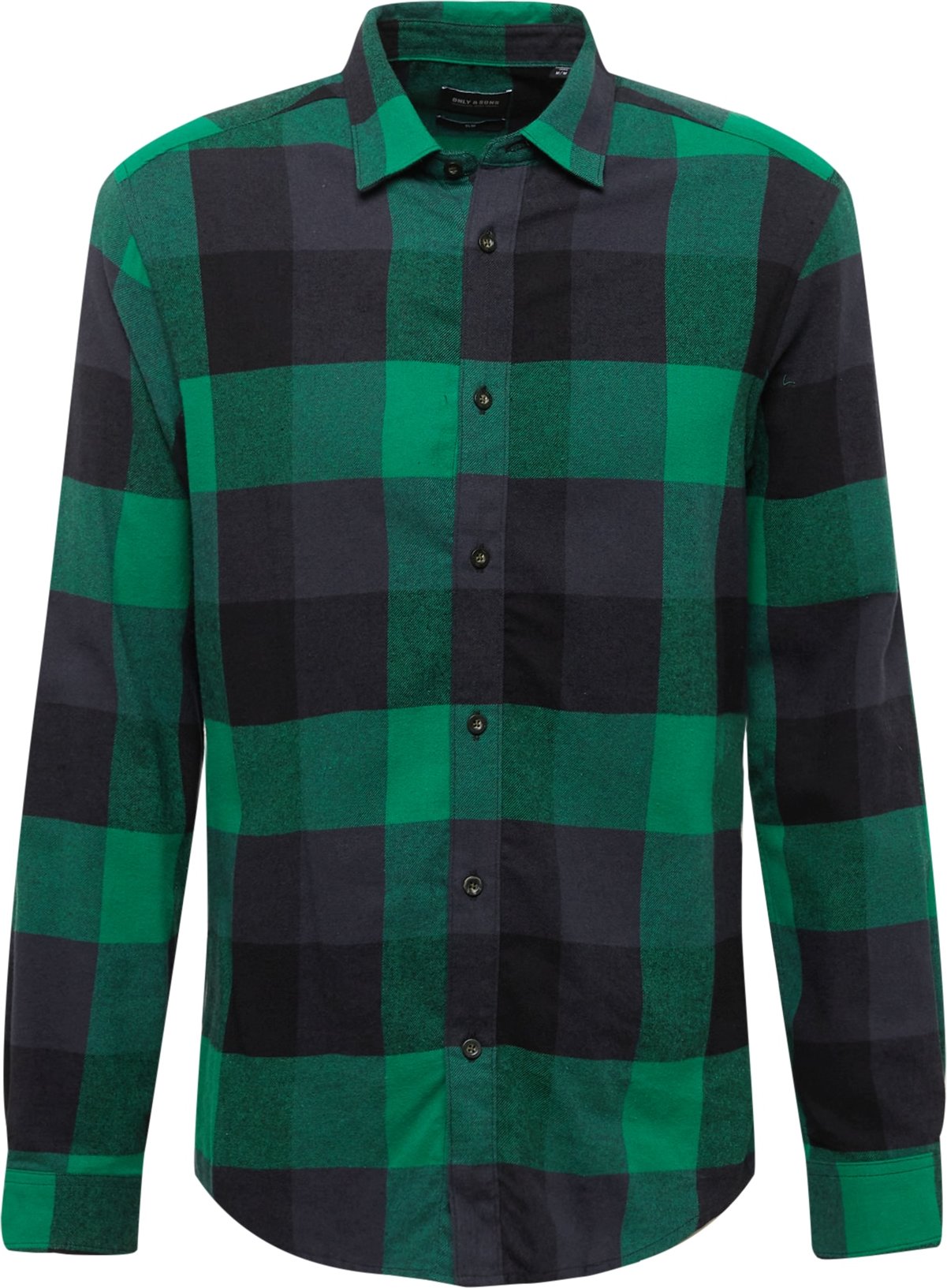 Only & Sons Košile 'GUDMUND' zelená / černá