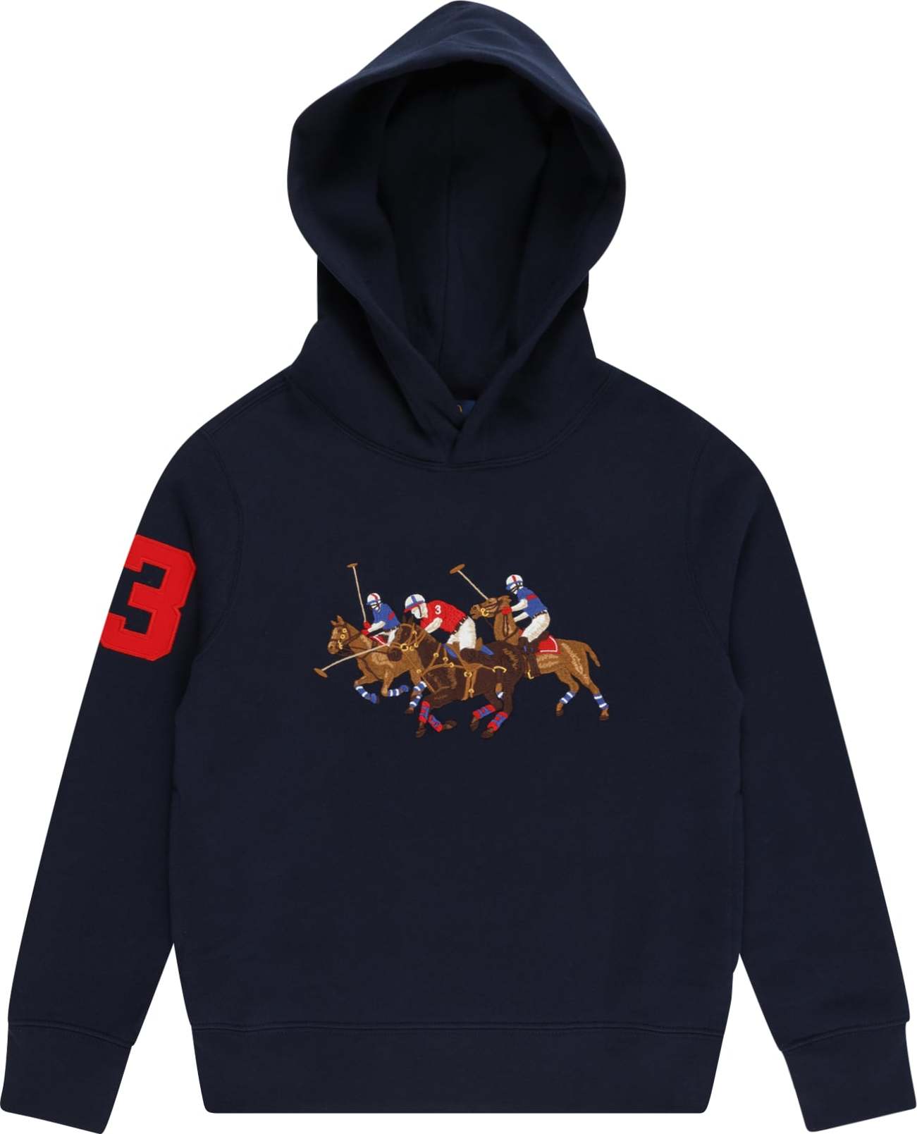 Polo Ralph Lauren Mikina tmavě modrá / hnědá / červená / bílá