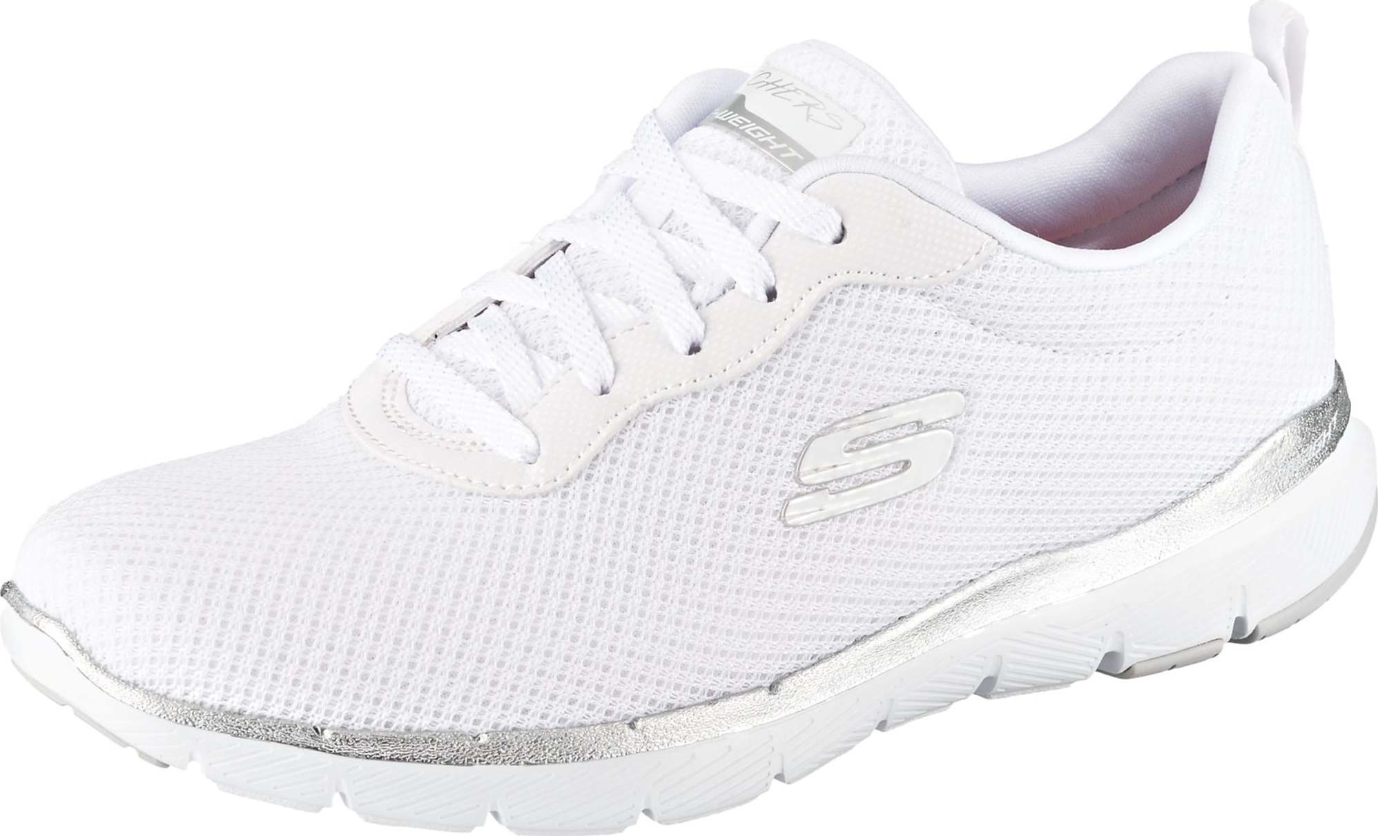 SKECHERS Tenisky stříbrná / bílá