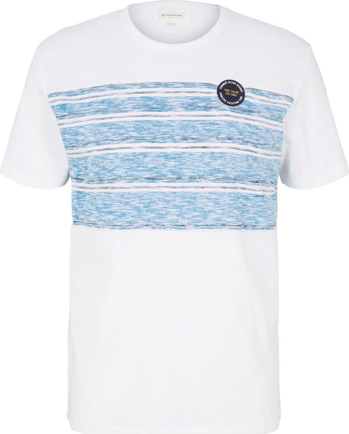 TOM TAILOR Tričko noční modrá / modrý melír / žlutá / offwhite