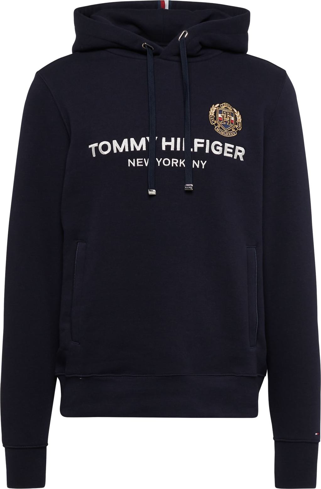 TOMMY HILFIGER Mikina béžová / modrá / noční modrá / bílá