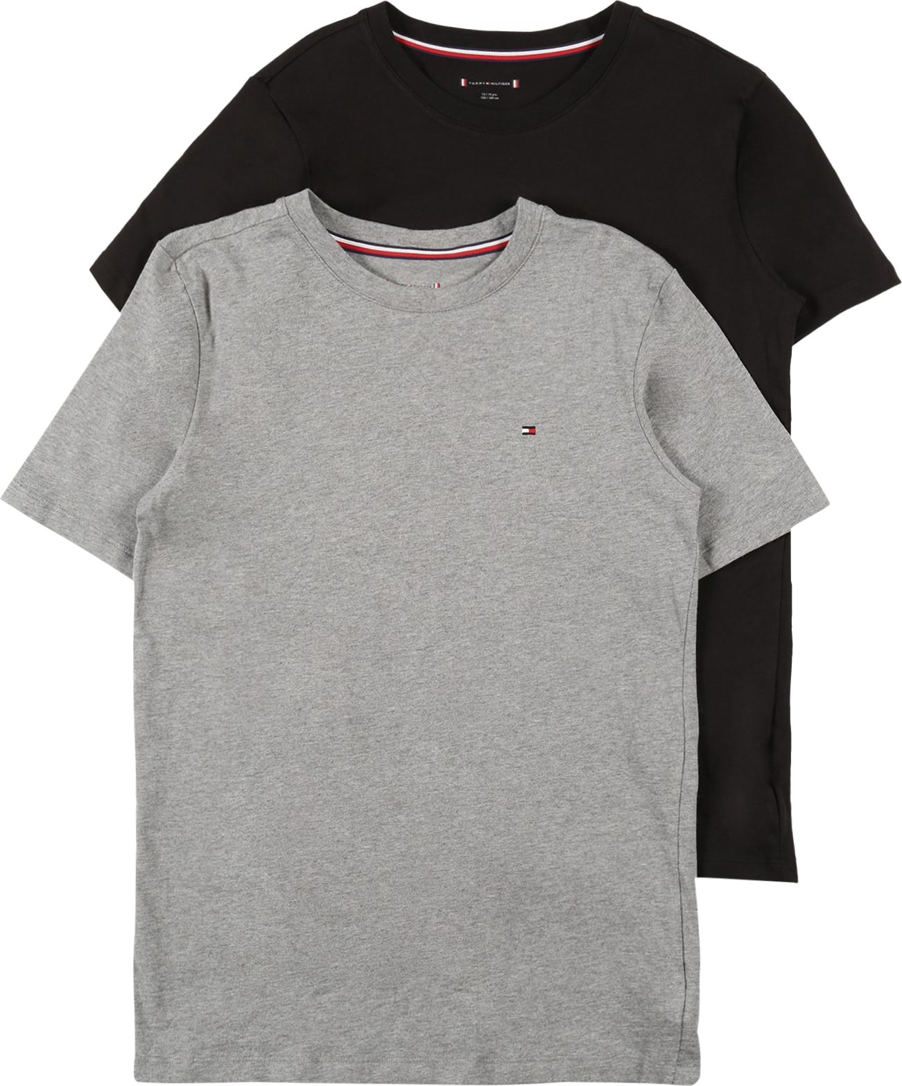 TOMMY HILFIGER Tričko šedý melír / černá