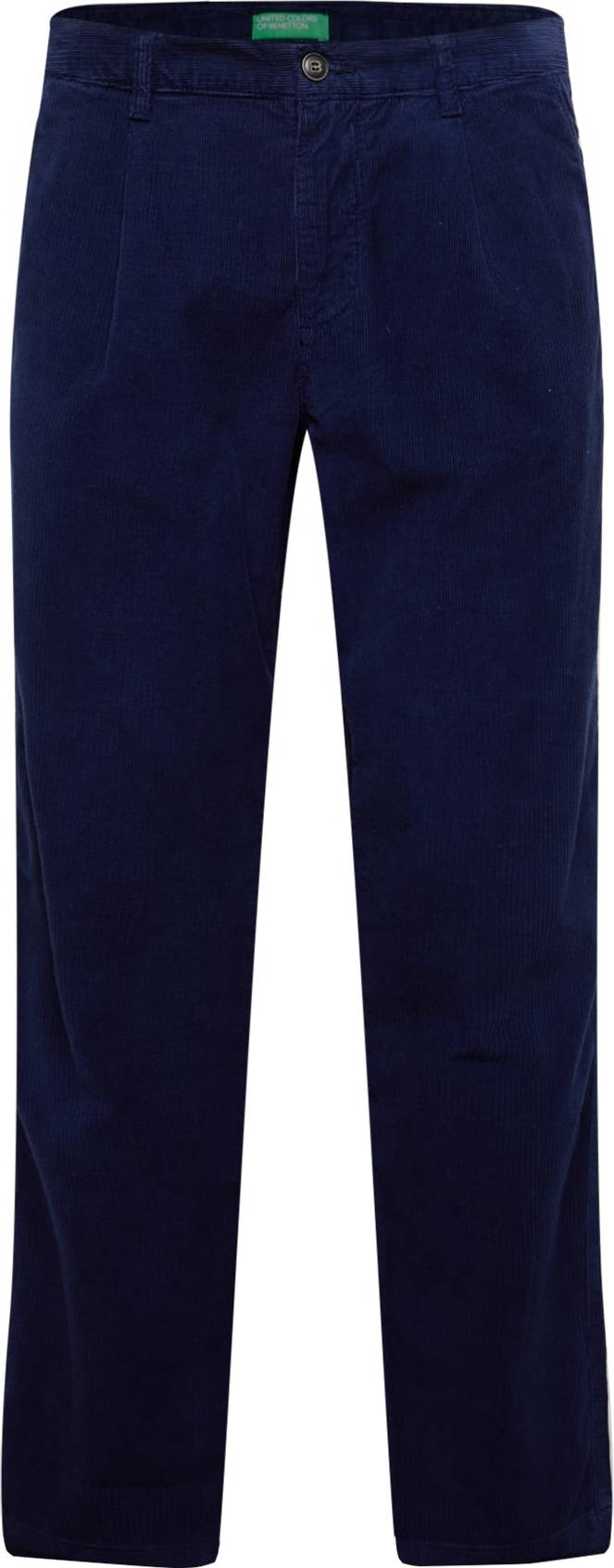 UNITED COLORS OF BENETTON Kalhoty se sklady v pase tmavě modrá