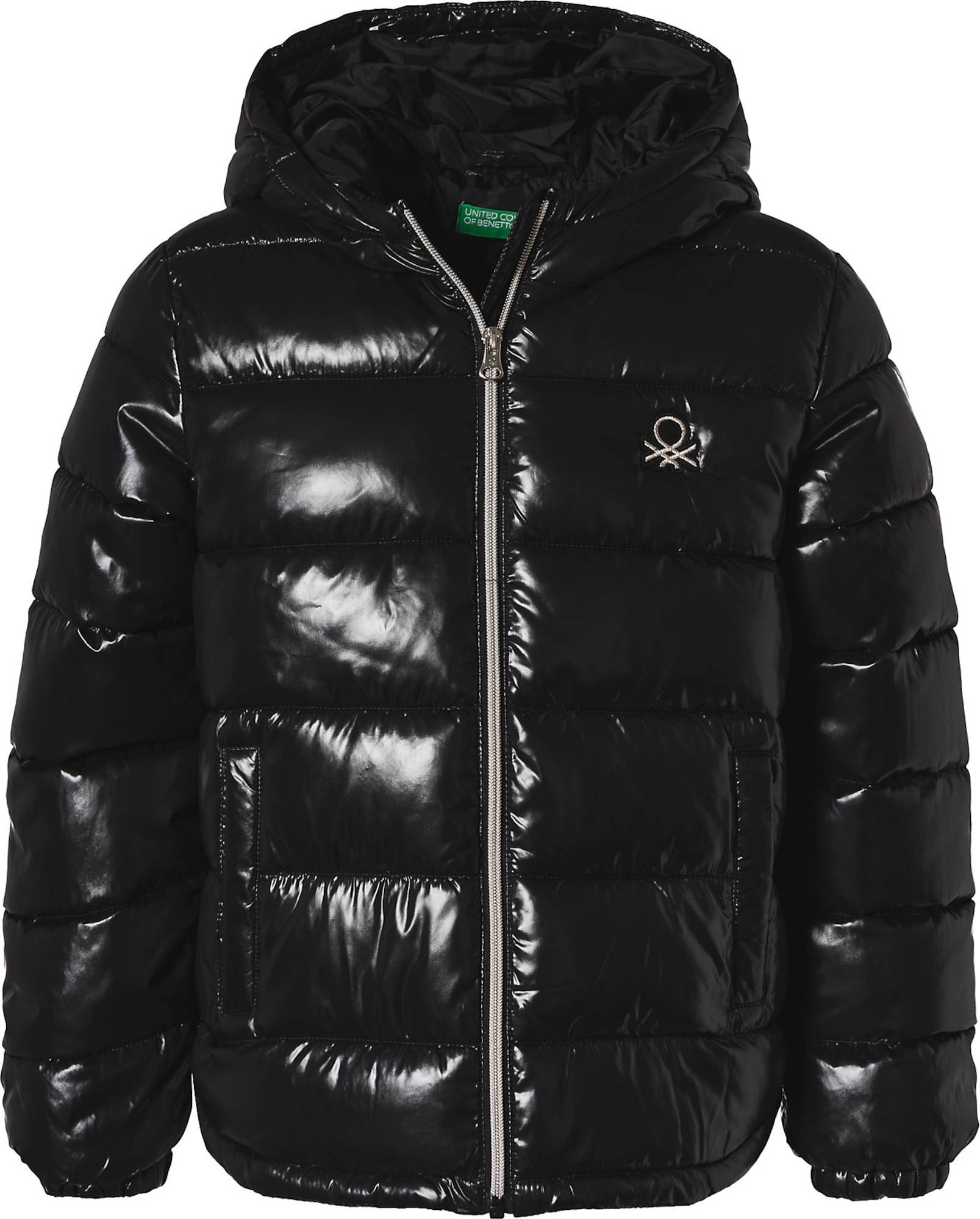 UNITED COLORS OF BENETTON Zimní bunda krémová / černá