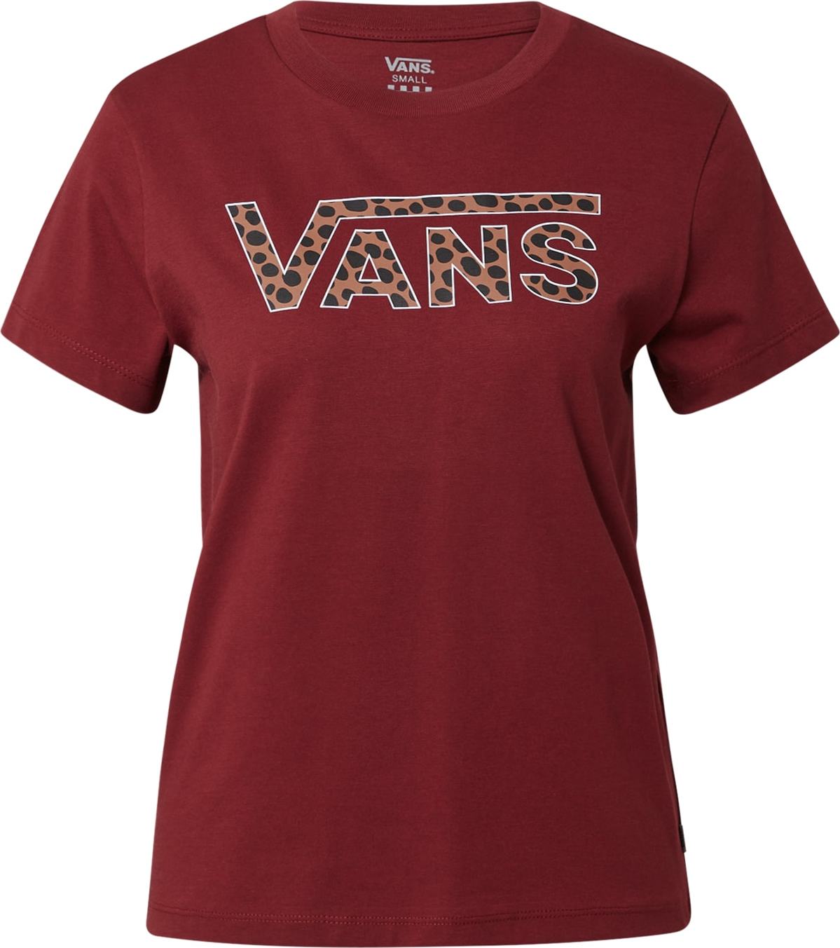VANS Tričko 'WM ANIMAL V' hnědá / vínově červená / černá