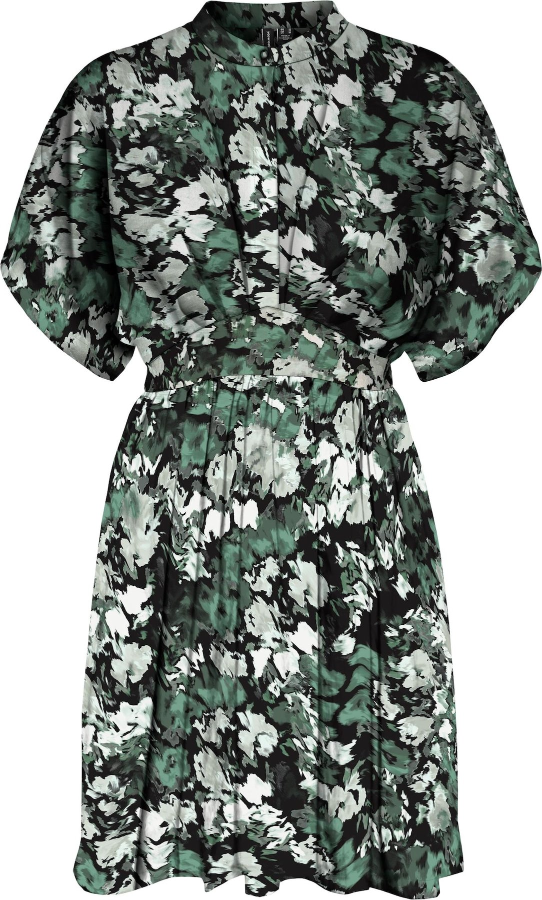 VERO MODA Košilové šaty 'Gry' zelená / smaragdová / černá / bílá