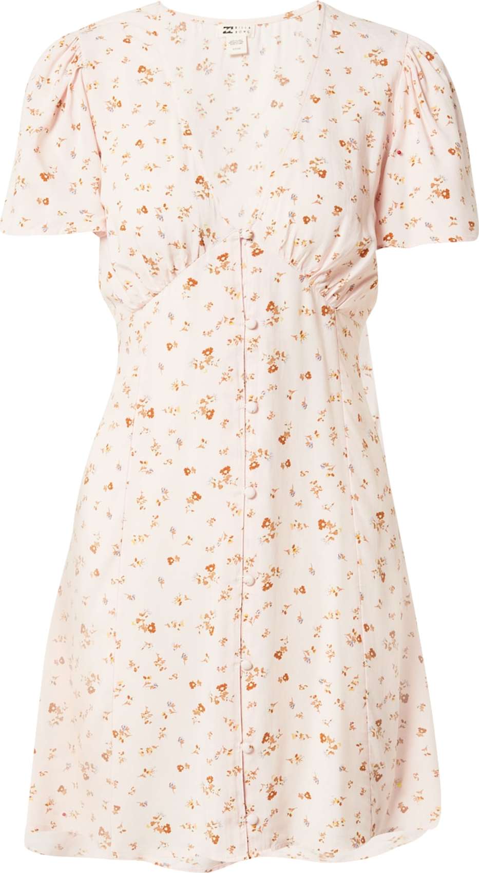 BILLABONG Košilové šaty koňaková / pastelově růžová