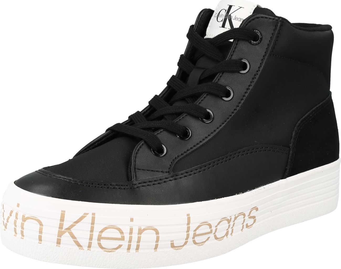 Calvin Klein Jeans Kotníkové tenisky černá / bílá