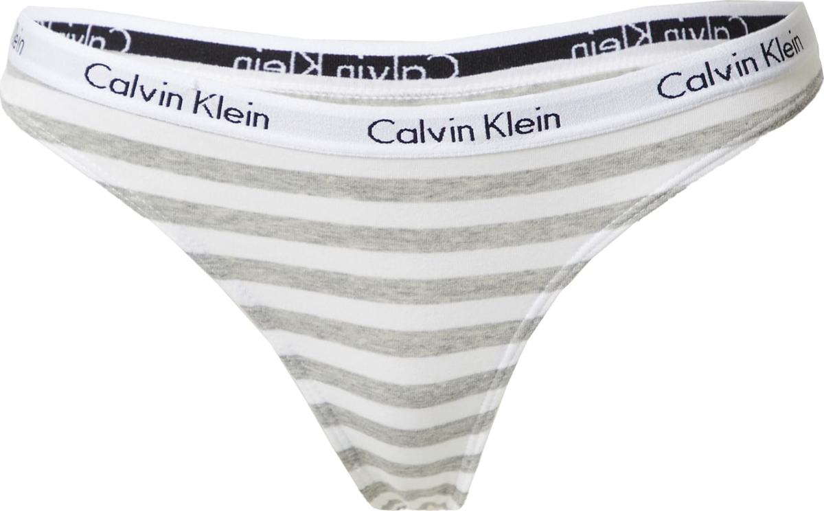 Calvin Klein Underwear Tanga 'Carousel' šedá / černá / bílá