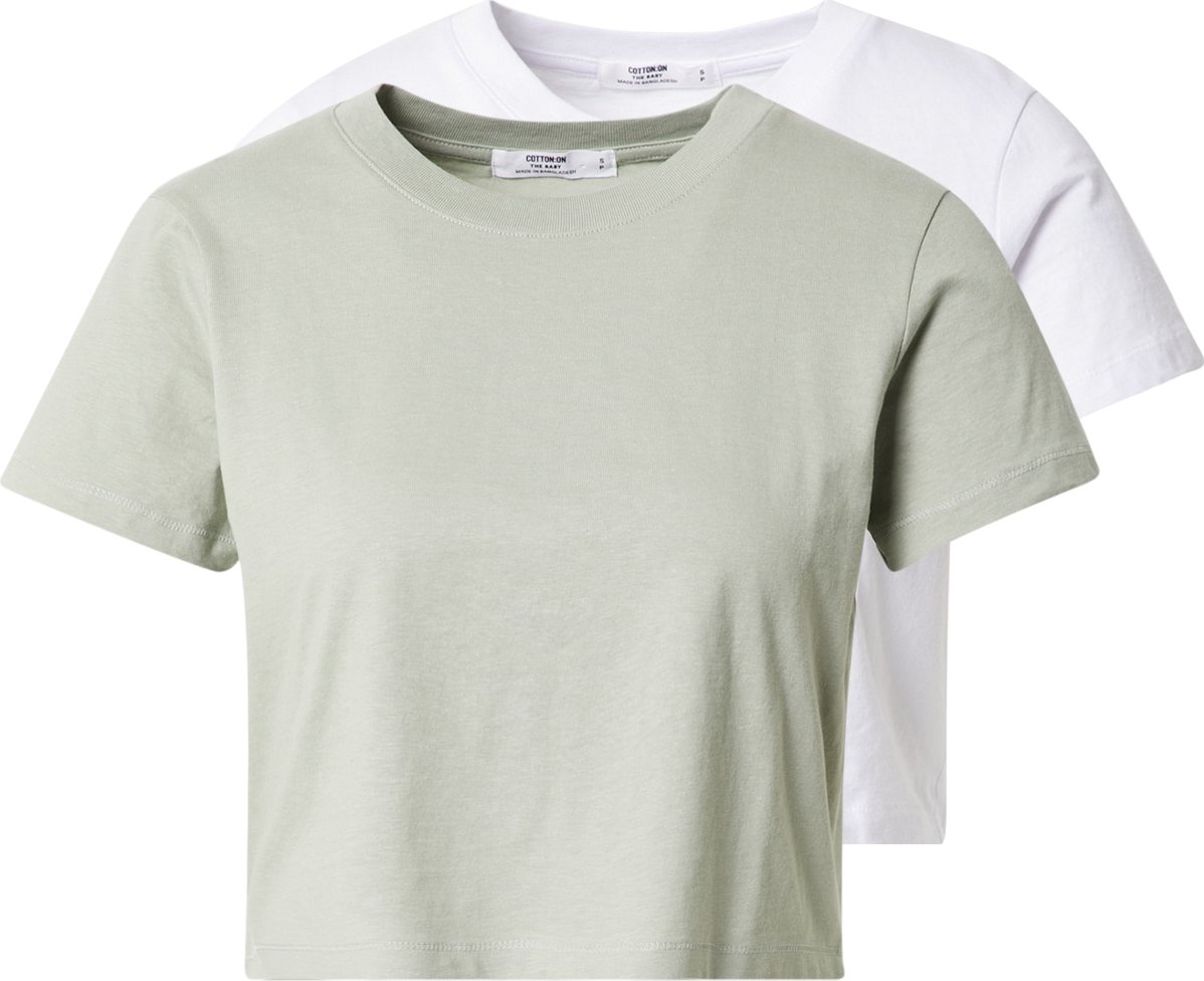 Cotton On Tričko světle zelená / bílá