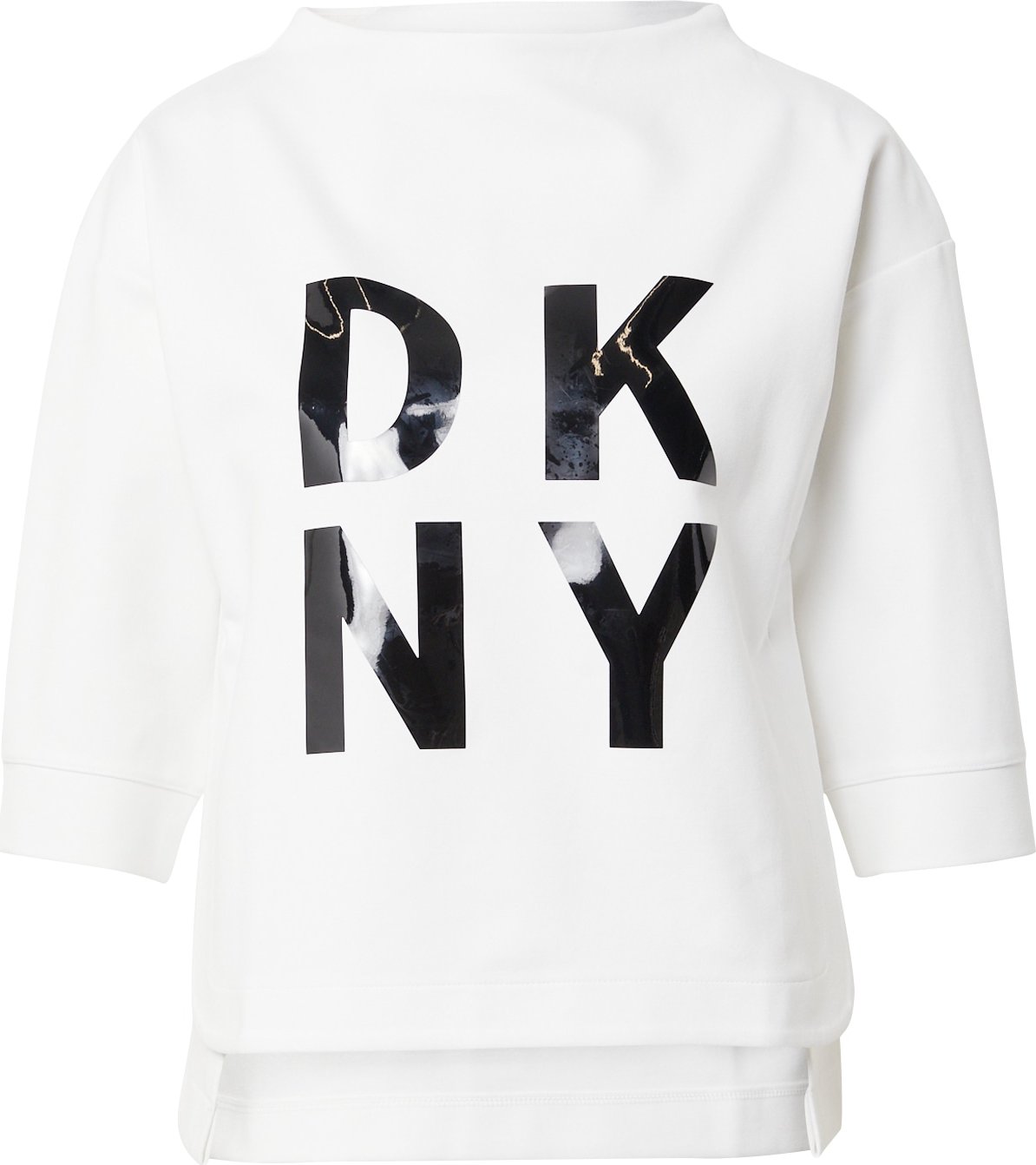 DKNY Performance Sportovní mikina 'POP OVER' černá / bílá