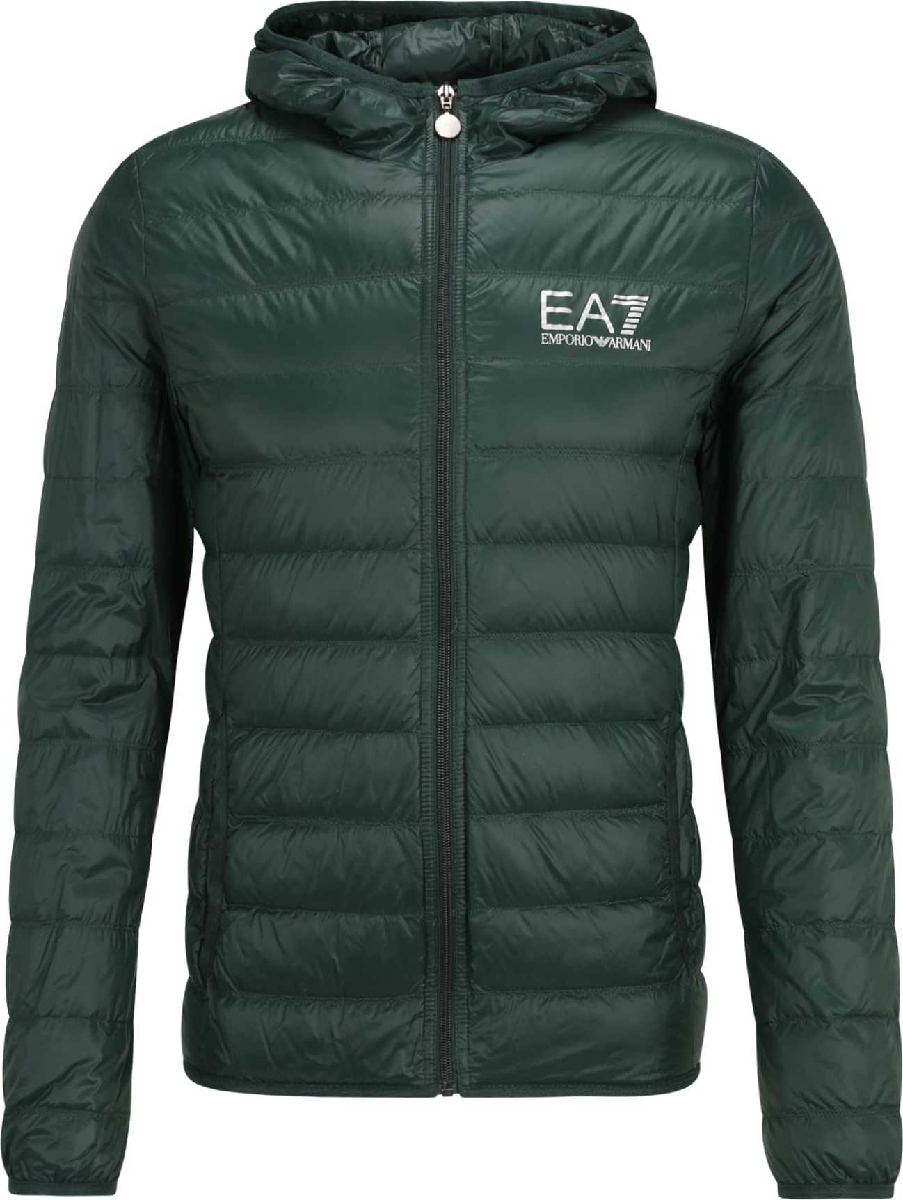 EA7 Emporio Armani Zimní bunda tmavě zelená / offwhite