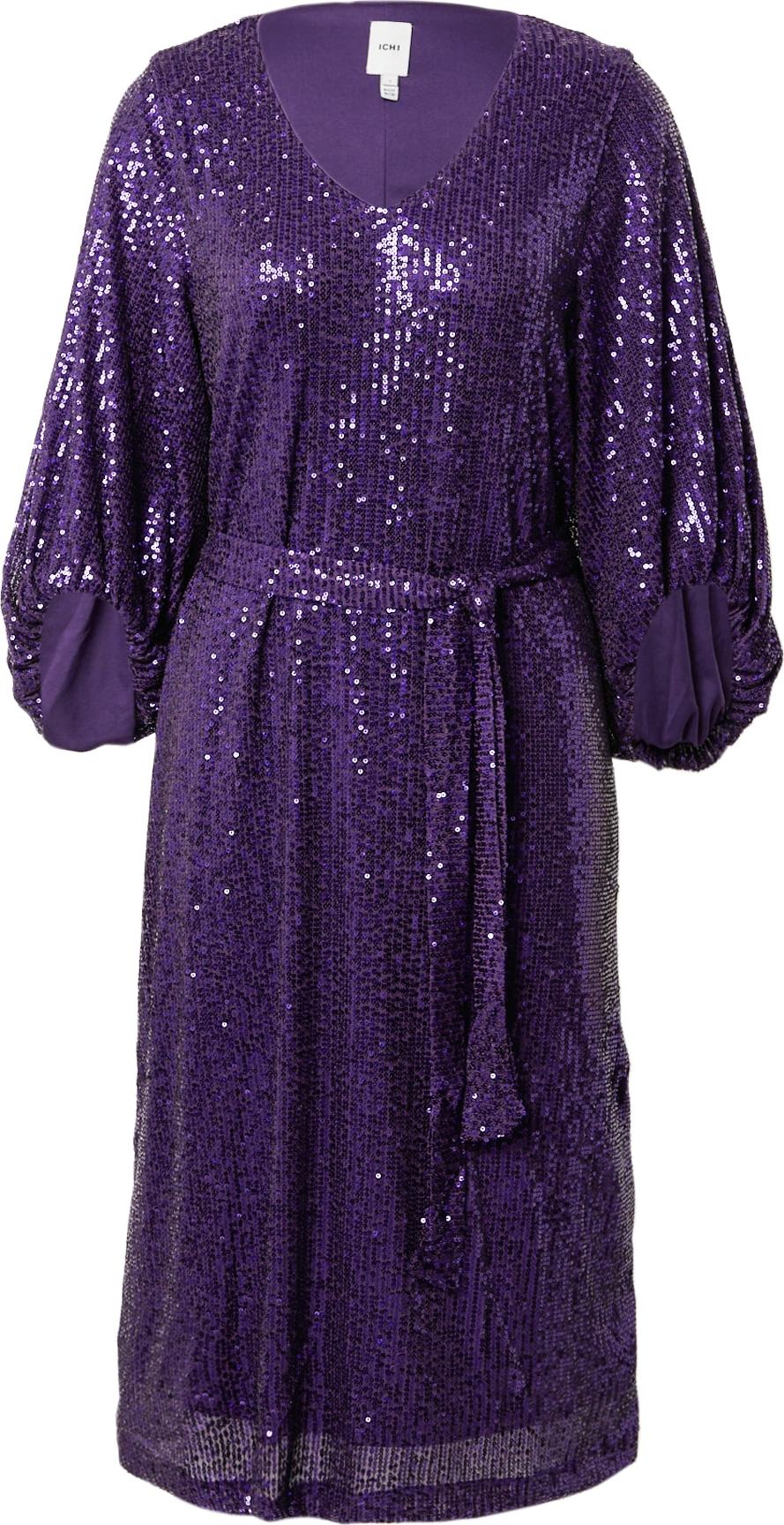 ICHI Koktejlové šaty 'FAUCI' tmavě fialová