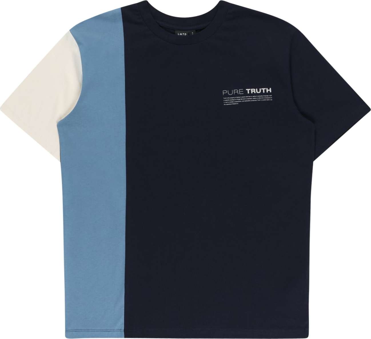 LMTD Tričko námořnická modř / kouřově modrá / bílá