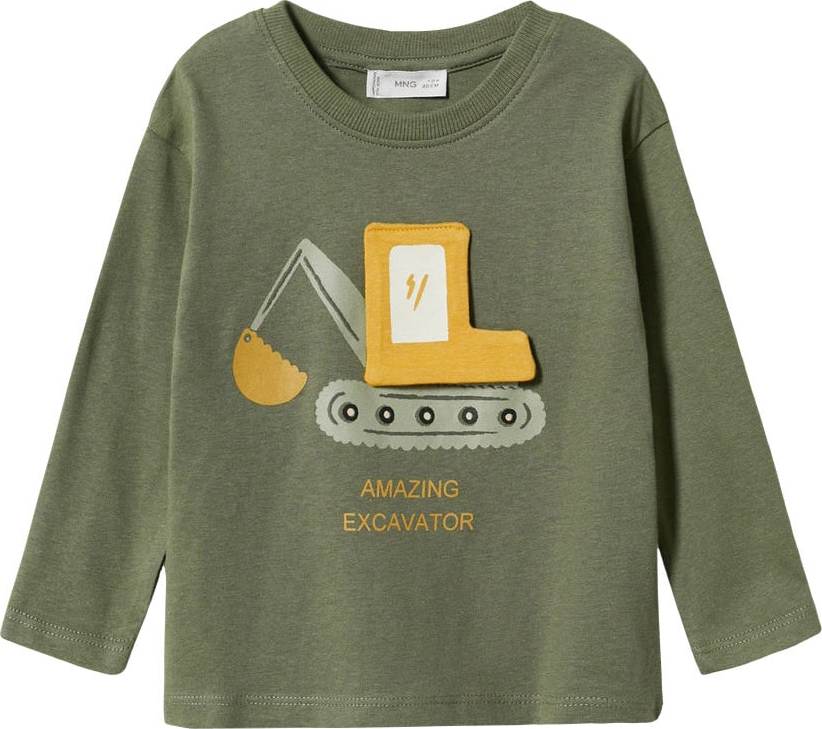MANGO KIDS Tričko olivová / mix barev