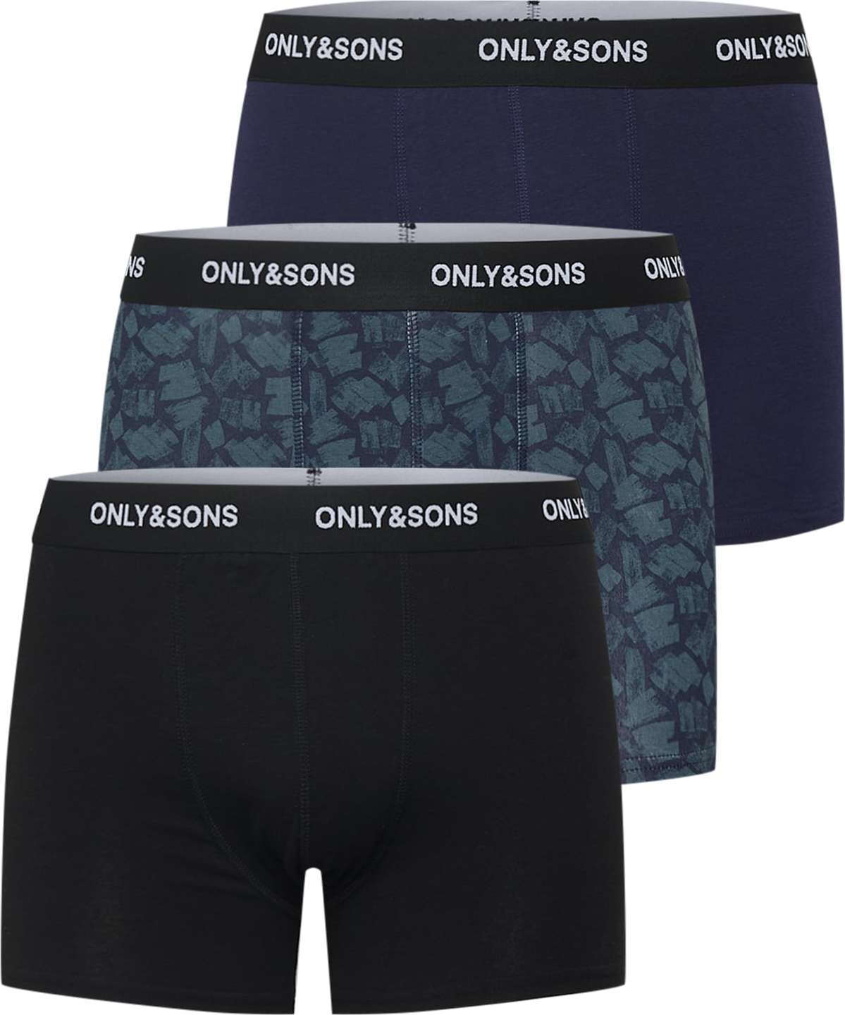 Only & Sons Boxerky modrá / námořnická modř / černá / bílá