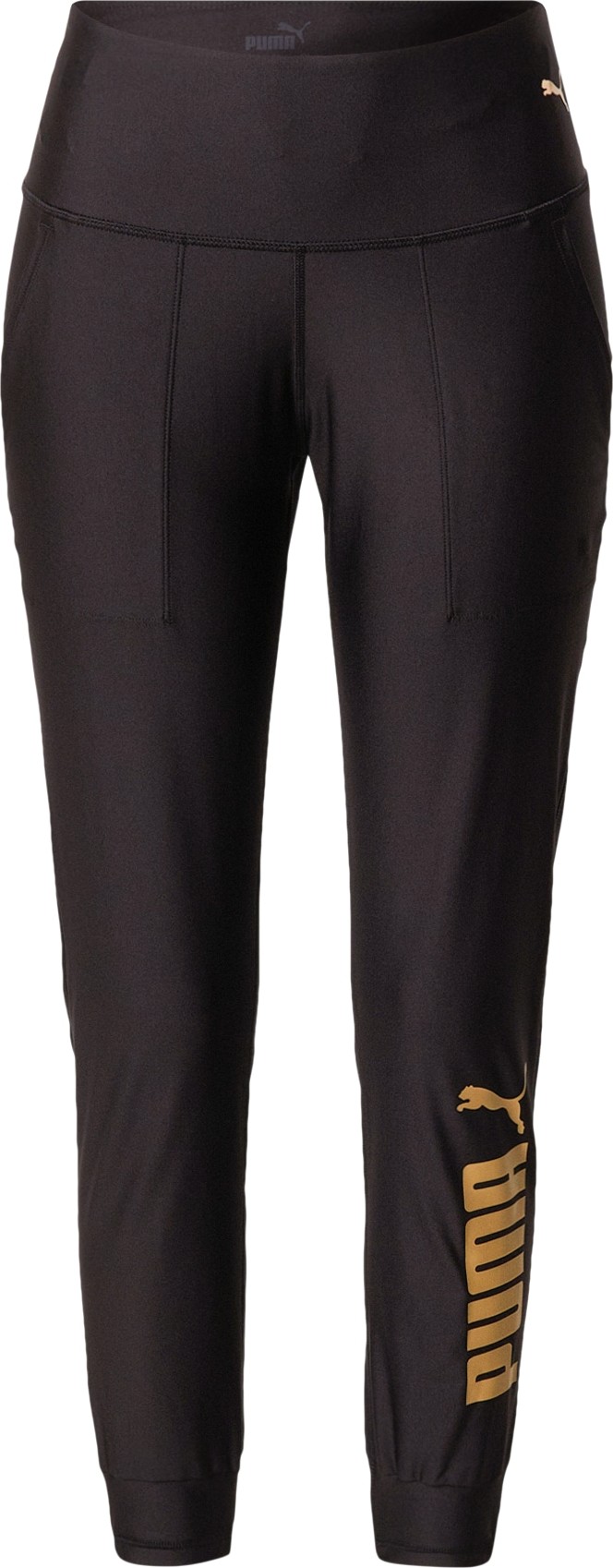 PUMA Sportovní kalhoty 'Eversculpt' zlatá / černá