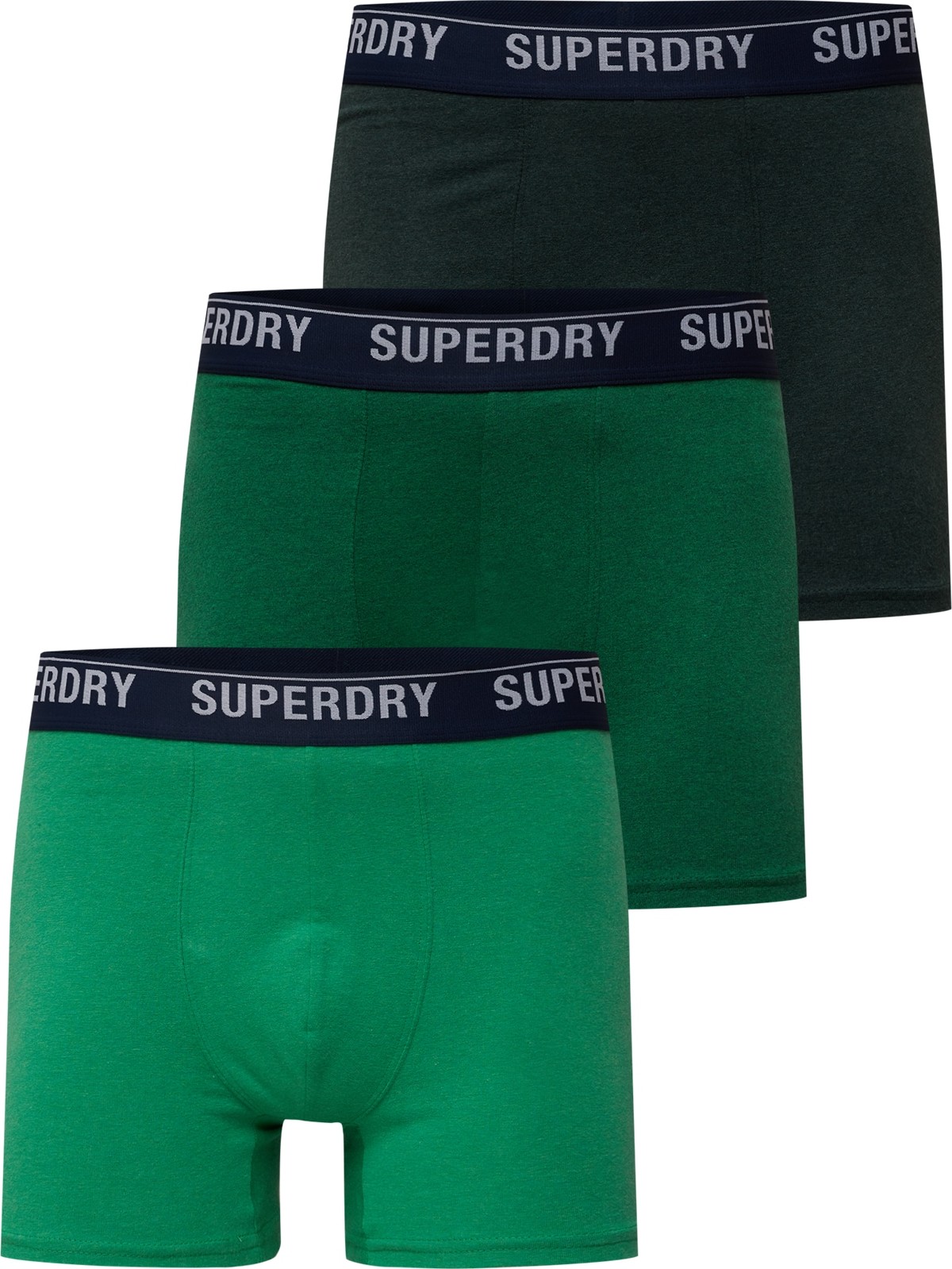 Superdry Boxerky marine modrá / světle šedá / zelená / jedle / trávově zelená