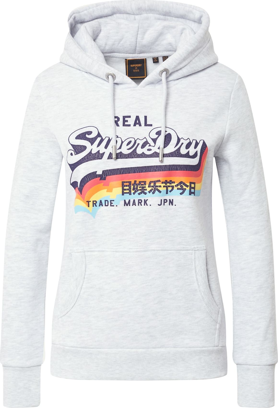 Superdry Mikina mix barev / bílý melír