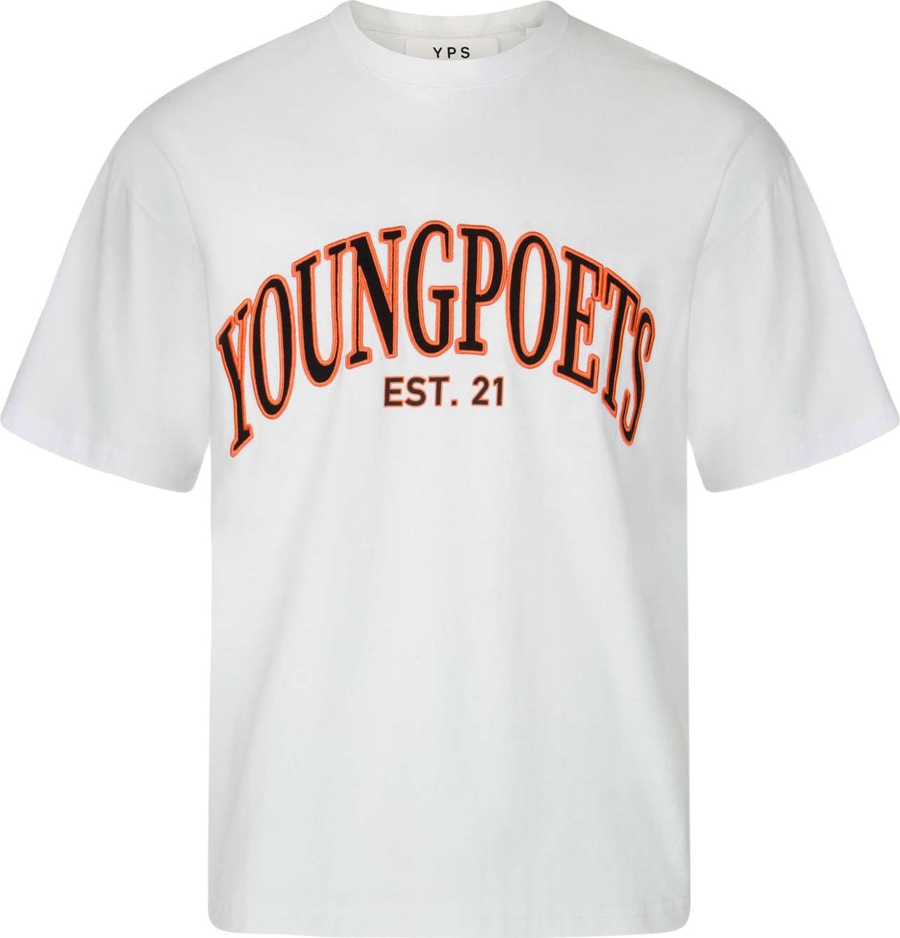 Young Poets Tričko 'COLLEGE YORICKO' oranžová / černá / bílá