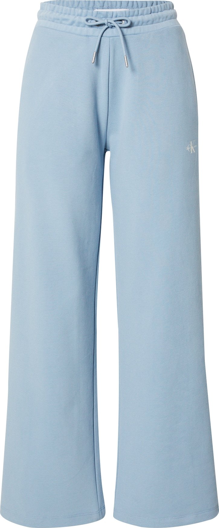 Calvin Klein Jeans Kalhoty pastelová modrá / bílá