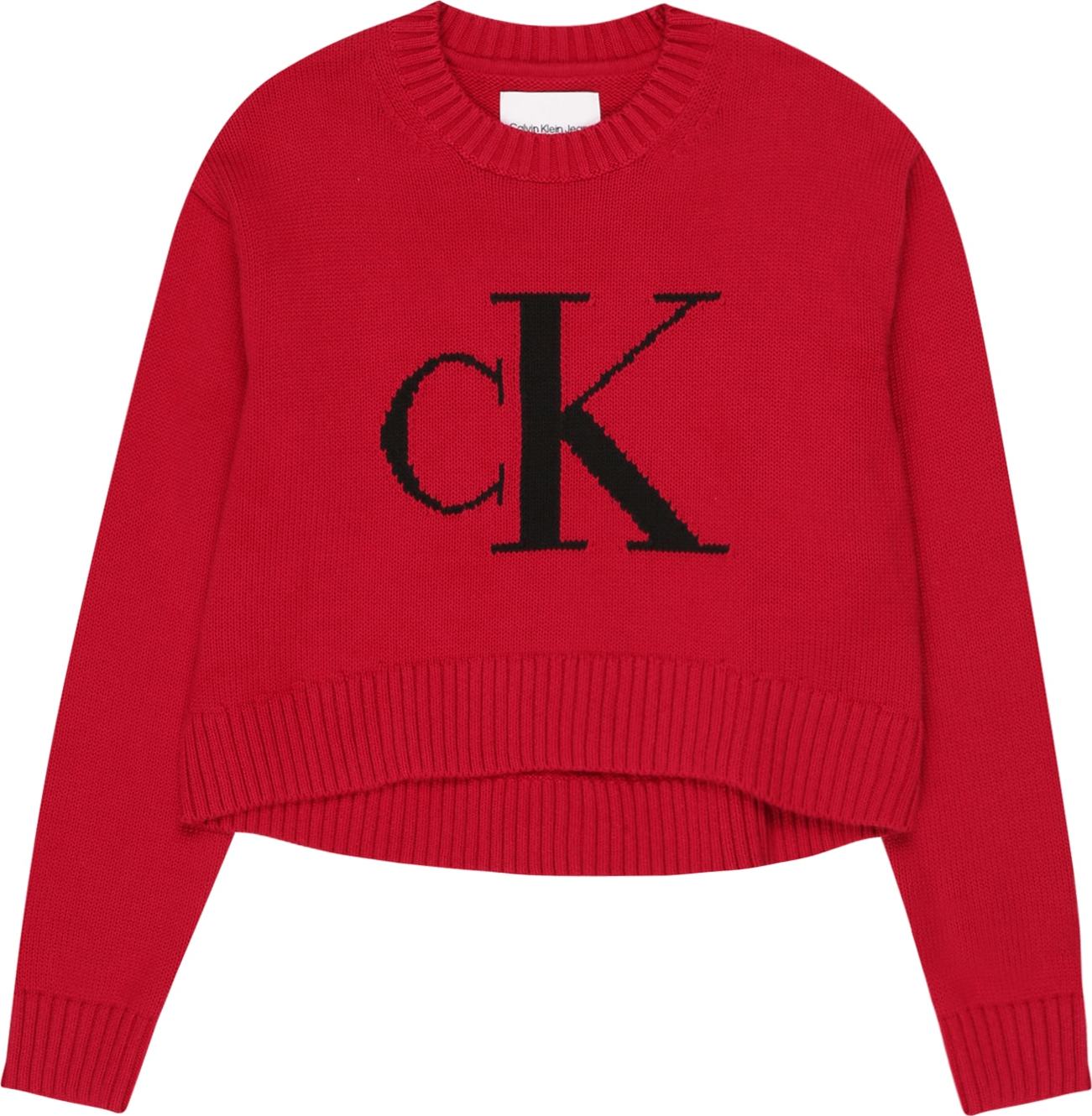 Calvin Klein Jeans Svetr červená / černá