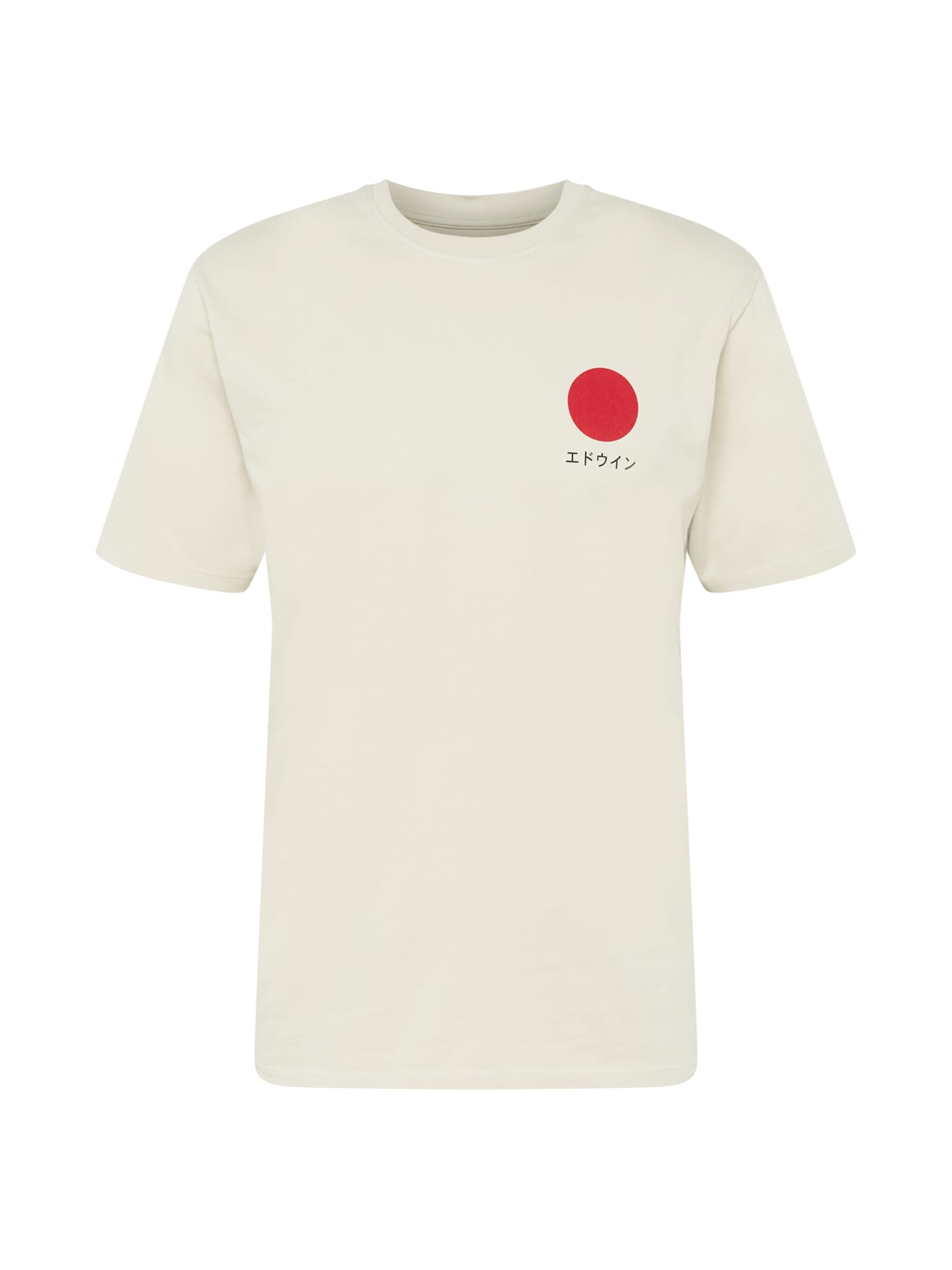 EDWIN Tričko 'JAPANESE SUN' kámen / červená / černá