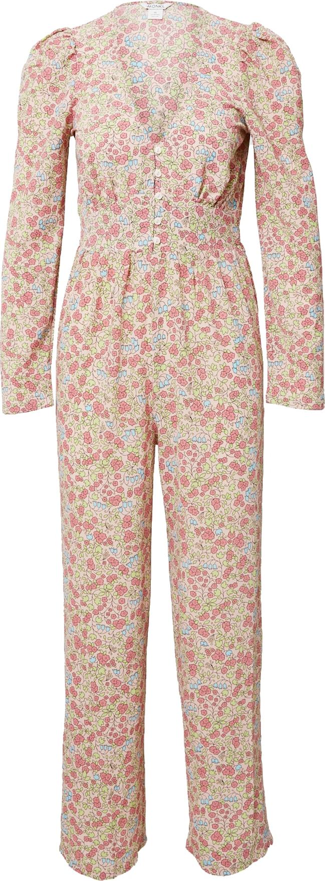 Monki Overal světlemodrá / světle zelená / pink / pastelově růžová