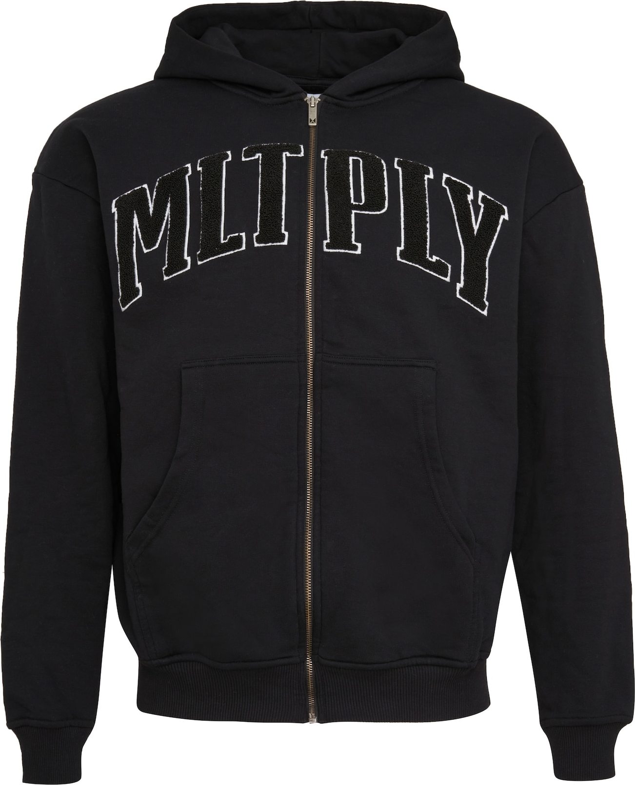 Multiply Apparel Mikina s kapucí černá / bílá