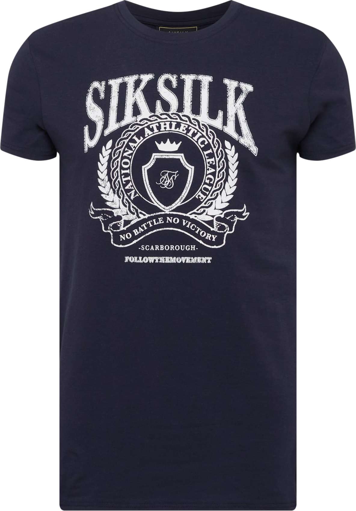 SikSilk Tričko 'Varsity' námořnická modř / bílá