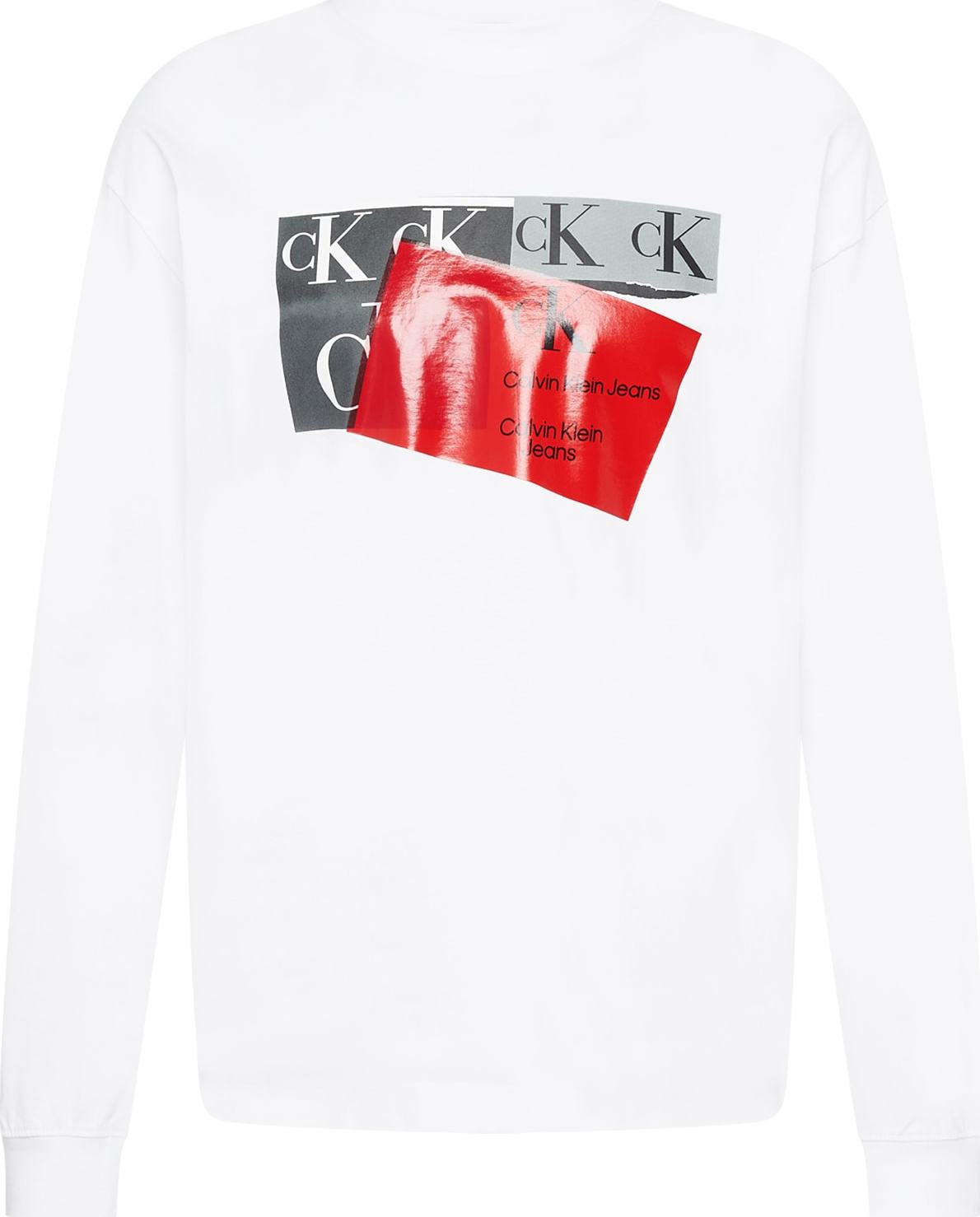 Calvin Klein Jeans Tričko 'DISRUPTED' antracitová / červená / bílá