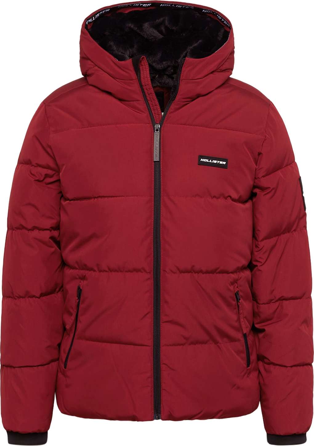 HOLLISTER Přechodná bunda tmavě červená / černá / bílá