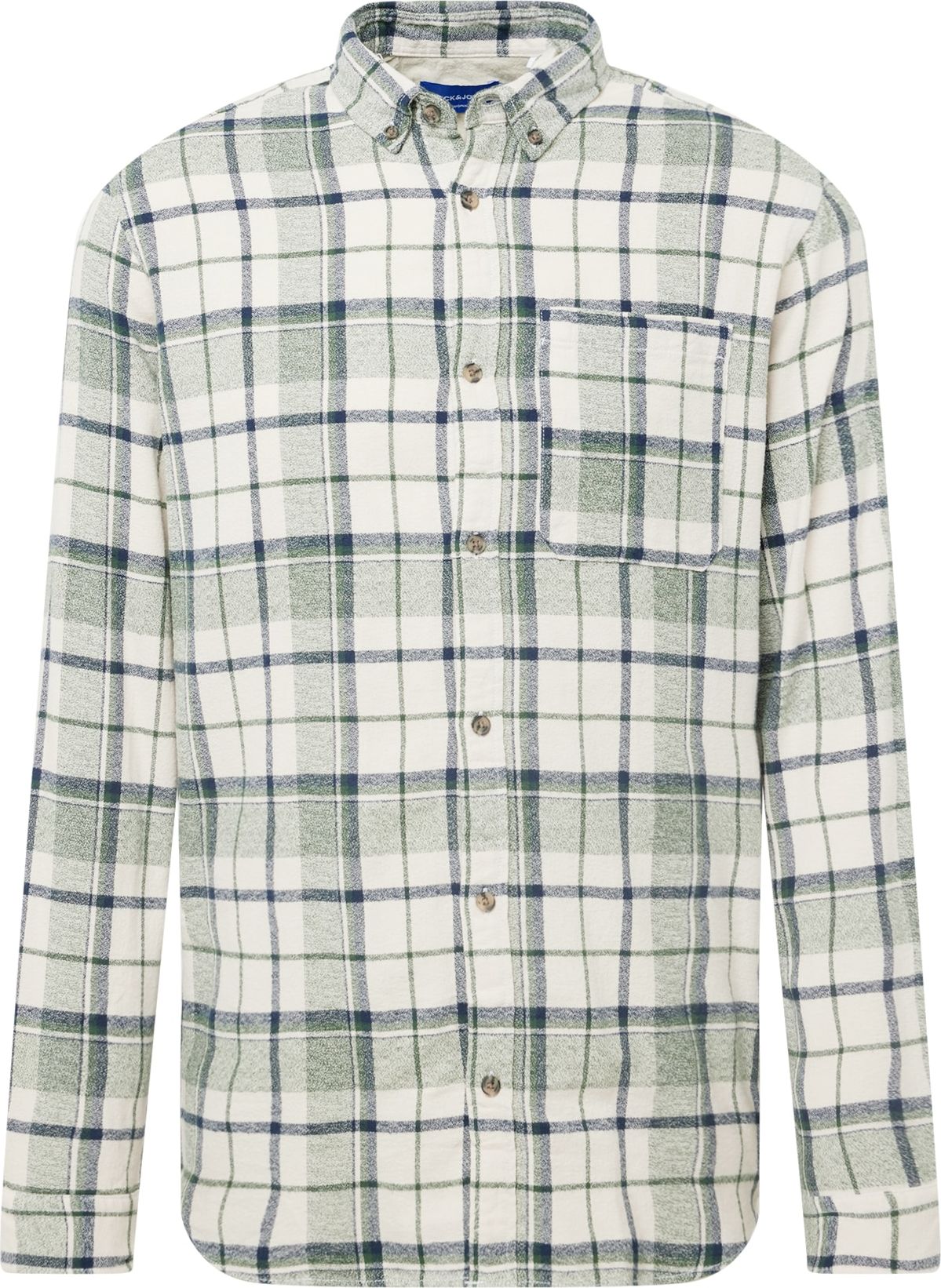 JACK & JONES Košile 'ROWEN GRINDLE WILLOW' námořnická modř / zelená / bílá