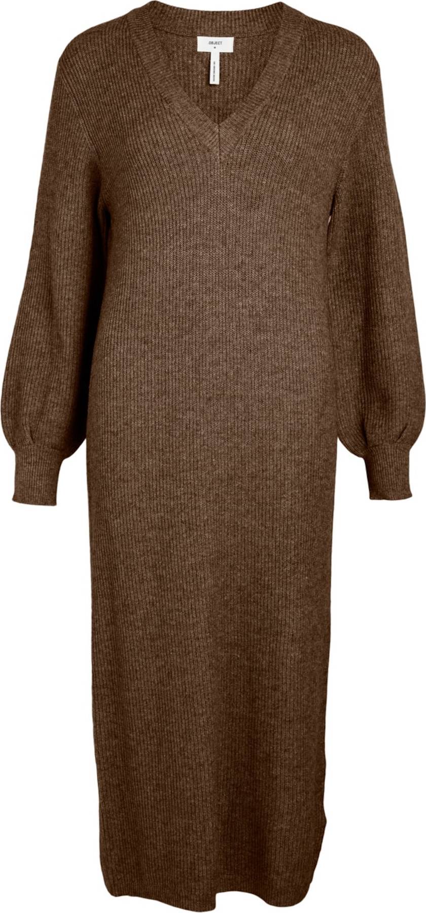 OBJECT Úpletové šaty 'Malena' hnědý melír