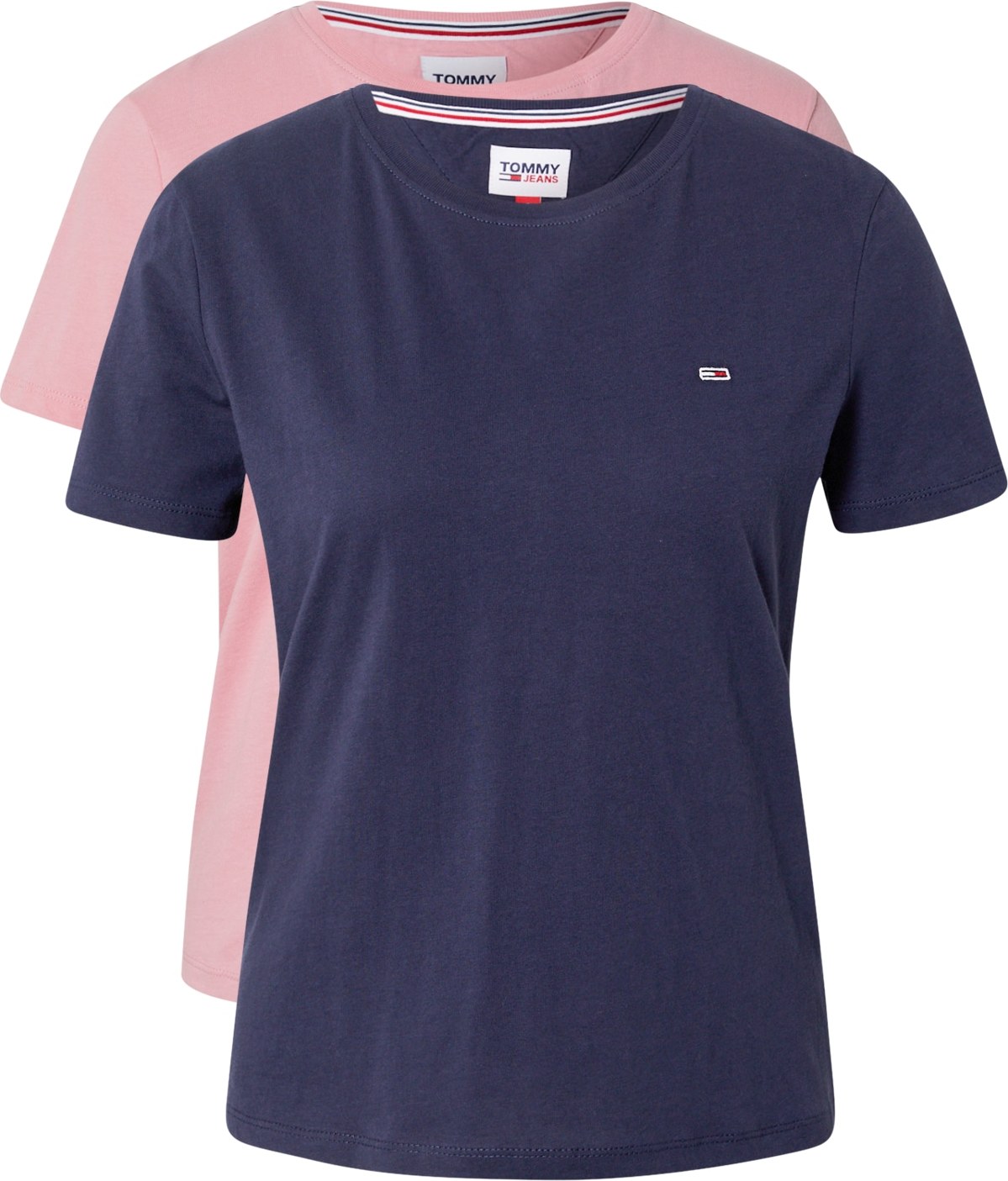 Tommy Jeans Tričko noční modrá / růžová