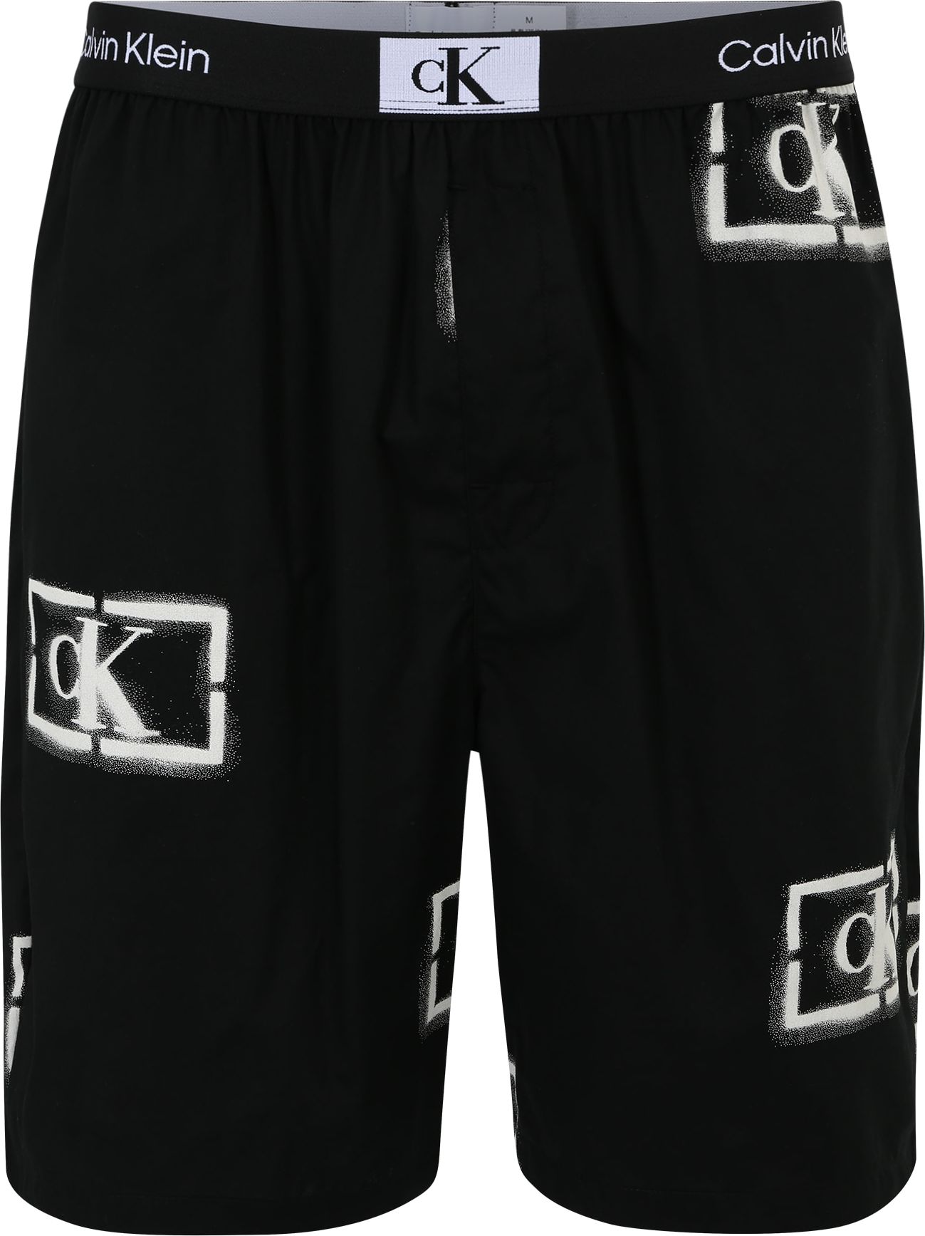 Calvin Klein Underwear Pyžamové kalhoty černá / offwhite / přírodní bílá