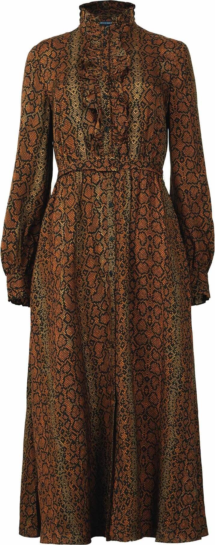 FRENCH CONNECTION Košilové šaty 'Erina' hnědá / rezavě hnědá / tmavě hnědá / černá