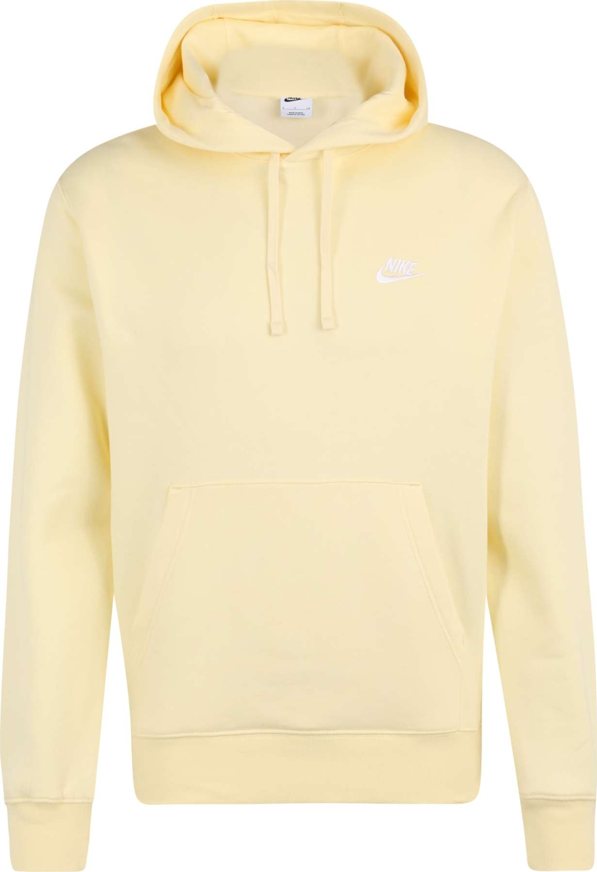 Nike Sportswear Mikina 'Club' pastelově žlutá / bílá