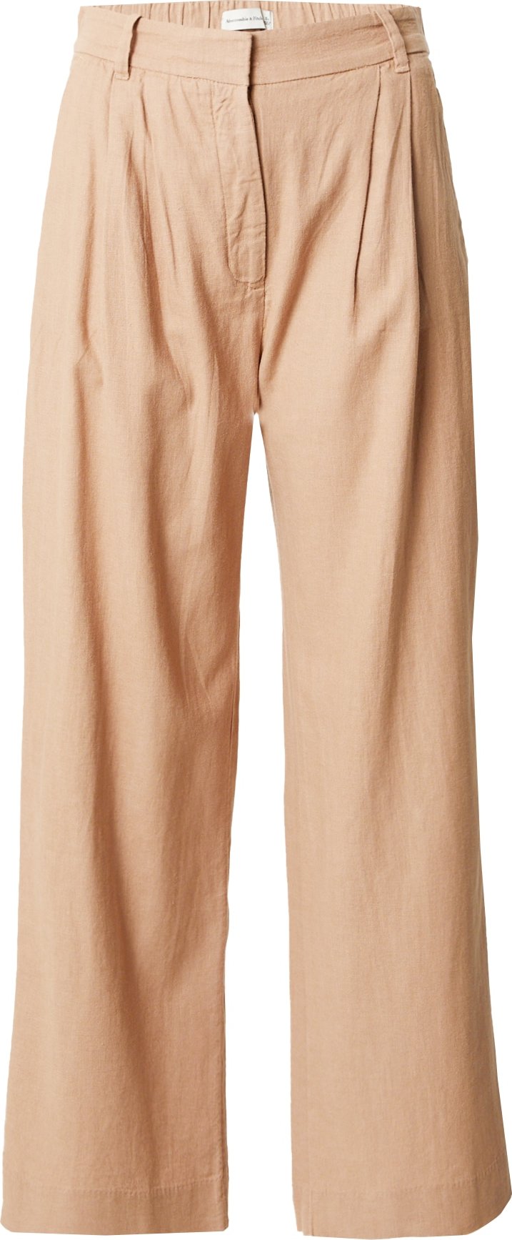 Abercrombie & Fitch Kalhoty se sklady v pase světle hnědá