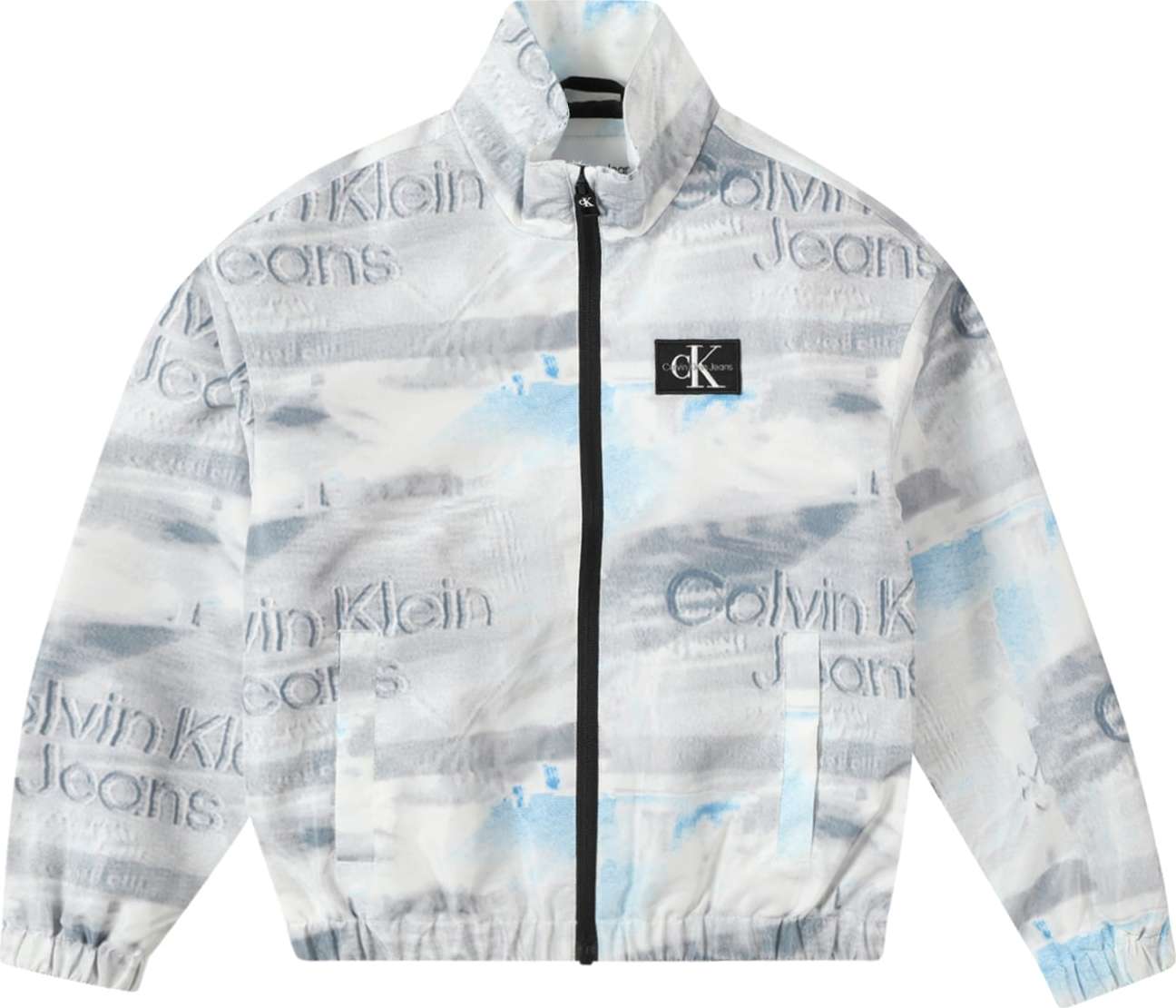 Calvin Klein Jeans Přechodná bunda světlemodrá / světle šedá / černá / offwhite