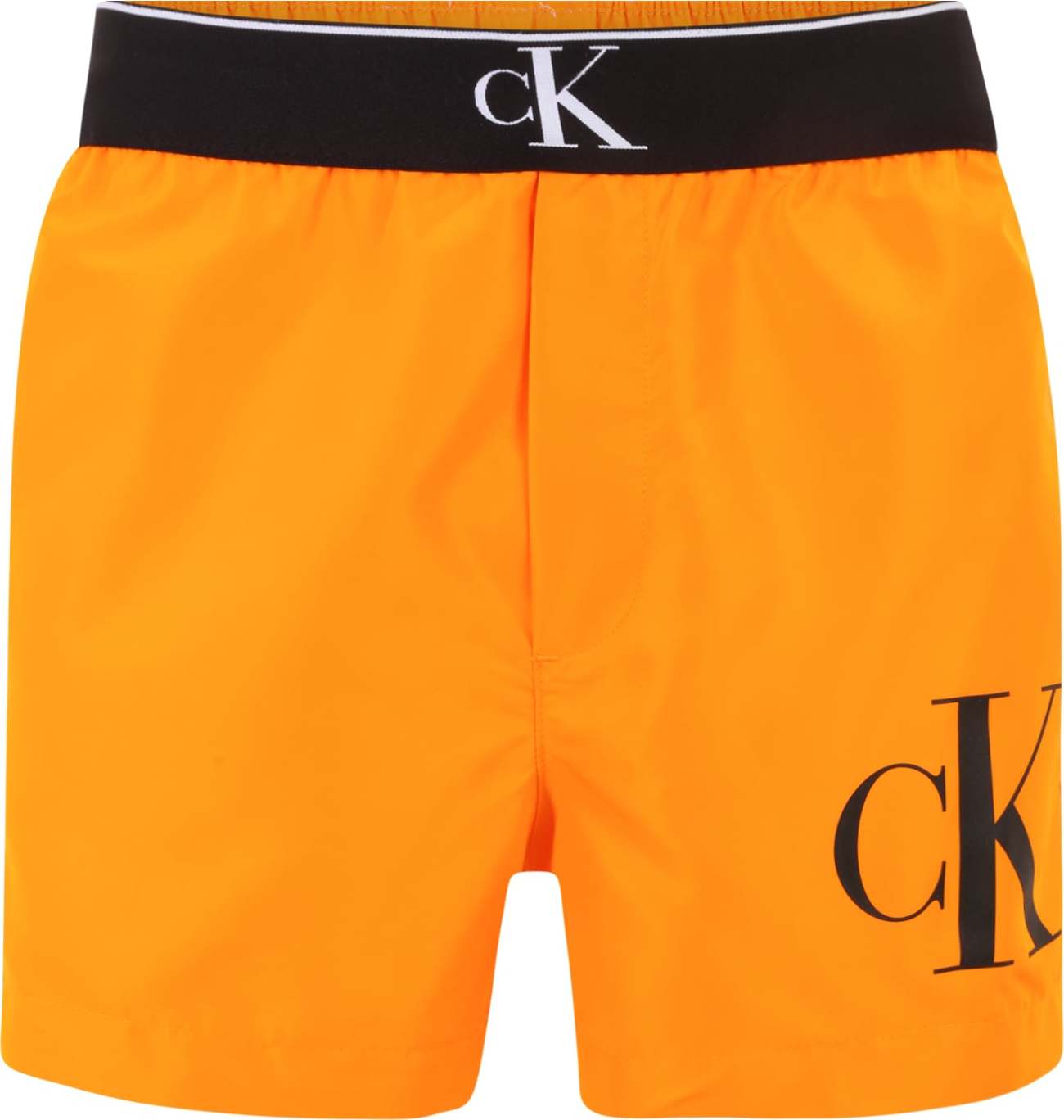 Calvin Klein Swimwear Plavecké šortky oranžová / černá / bílá