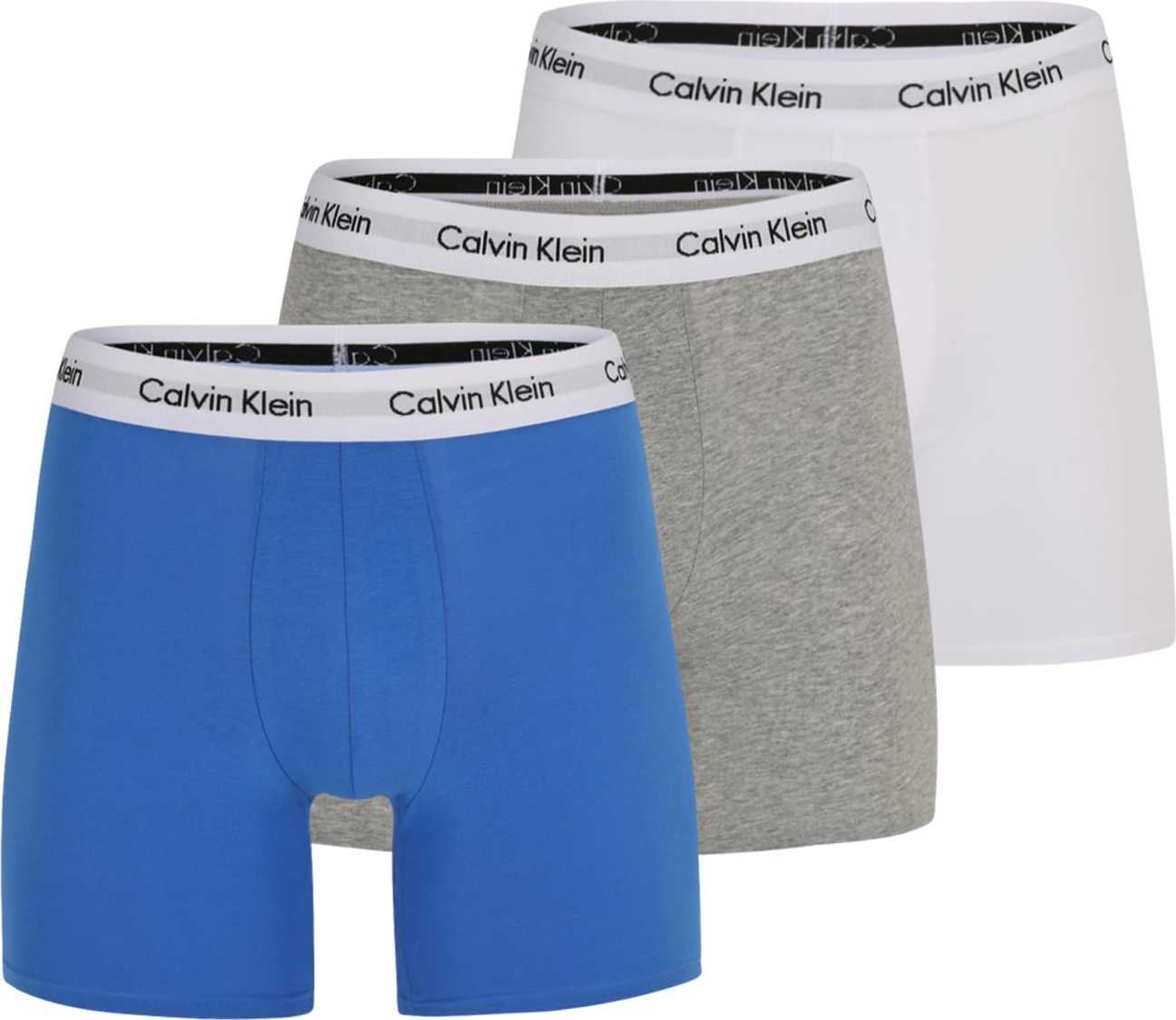 Calvin Klein Underwear Boxerky nebeská modř / šedý melír / bílá